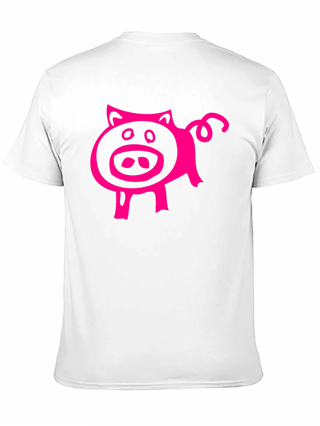 Black Pink Pig Graphic Tee - Black Cotton Blend Casual T-Shirt view 11