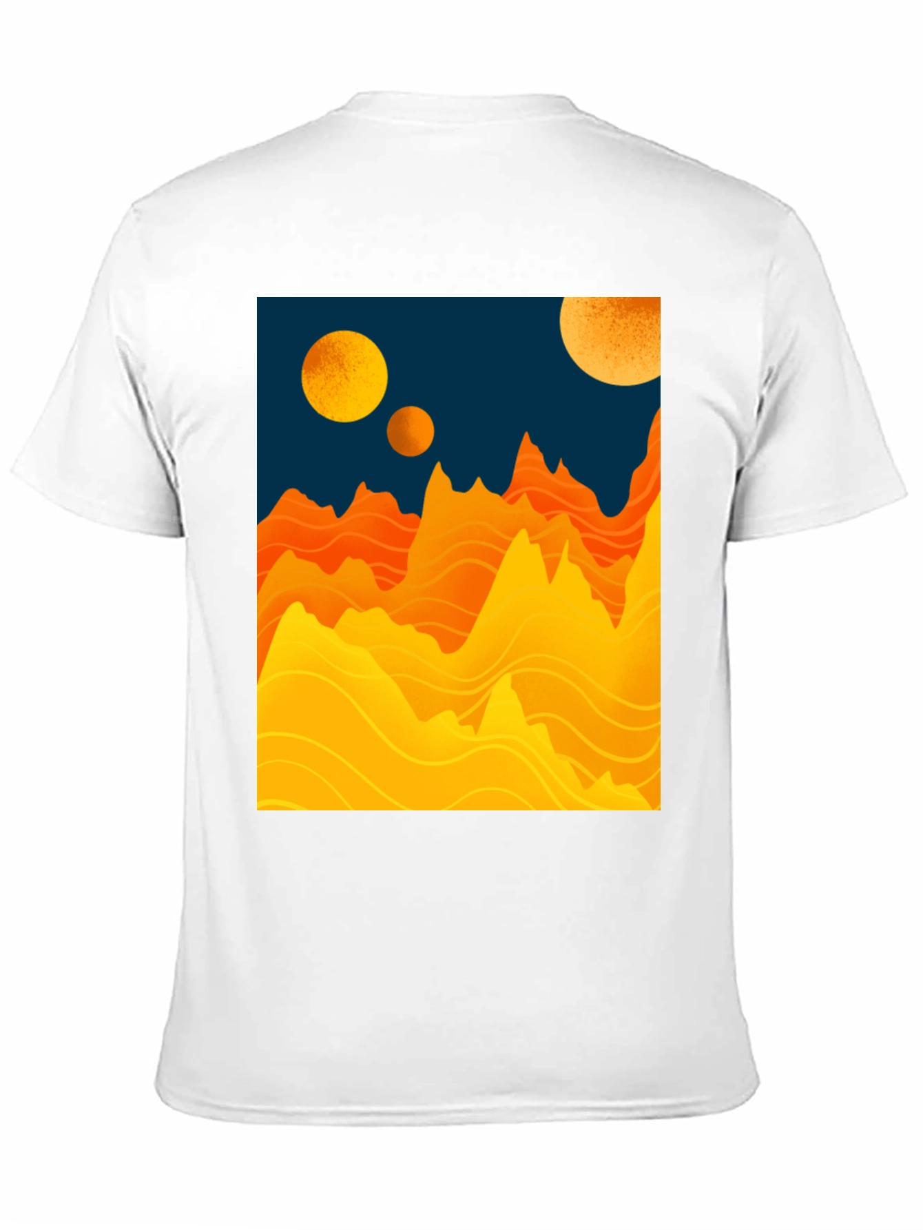 Black Planetary Graphic Tee - Sci-Fi Mountainscape Design view 11