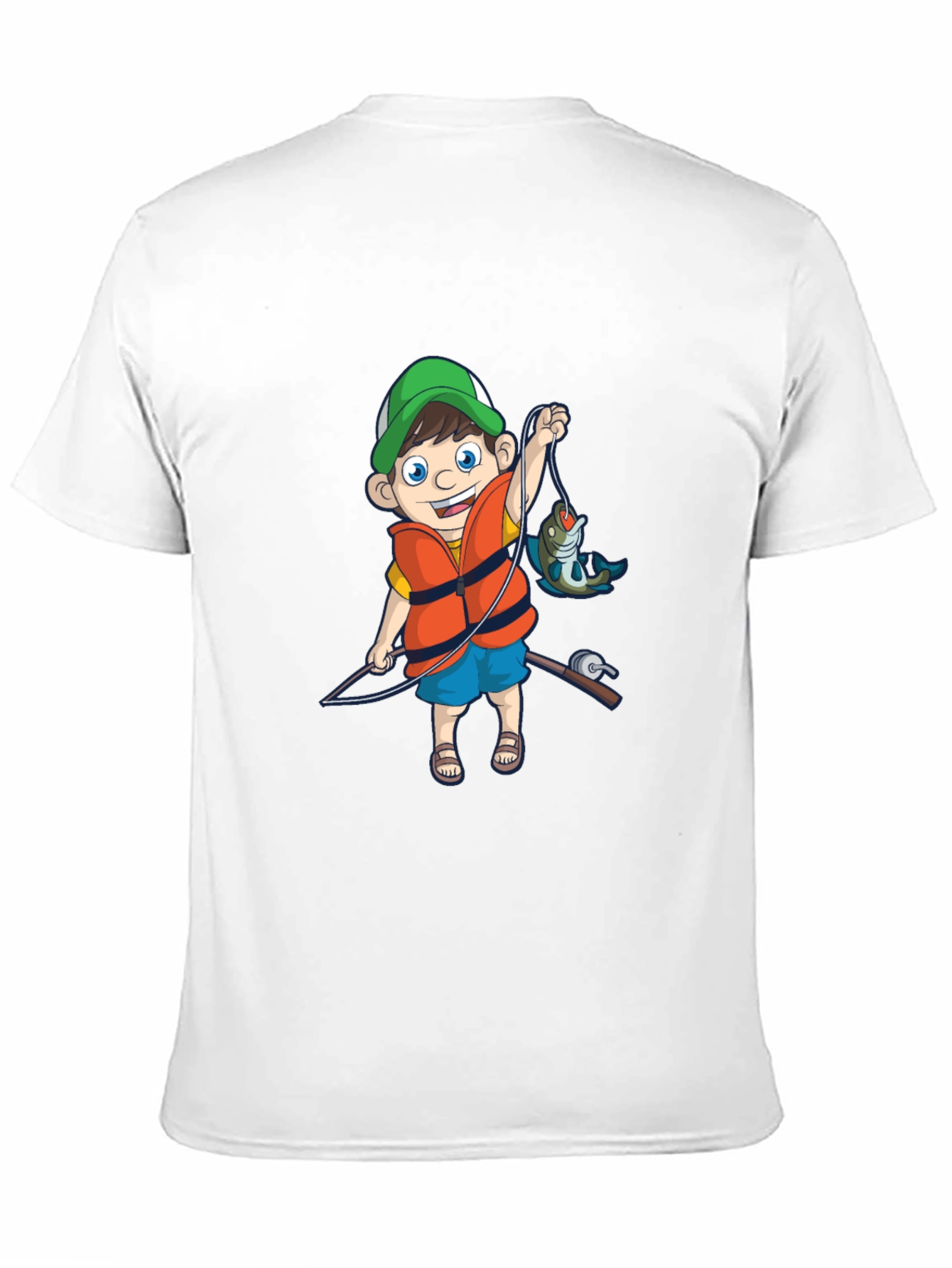 Black Cartoon Fisherman Graphic Tee view 11