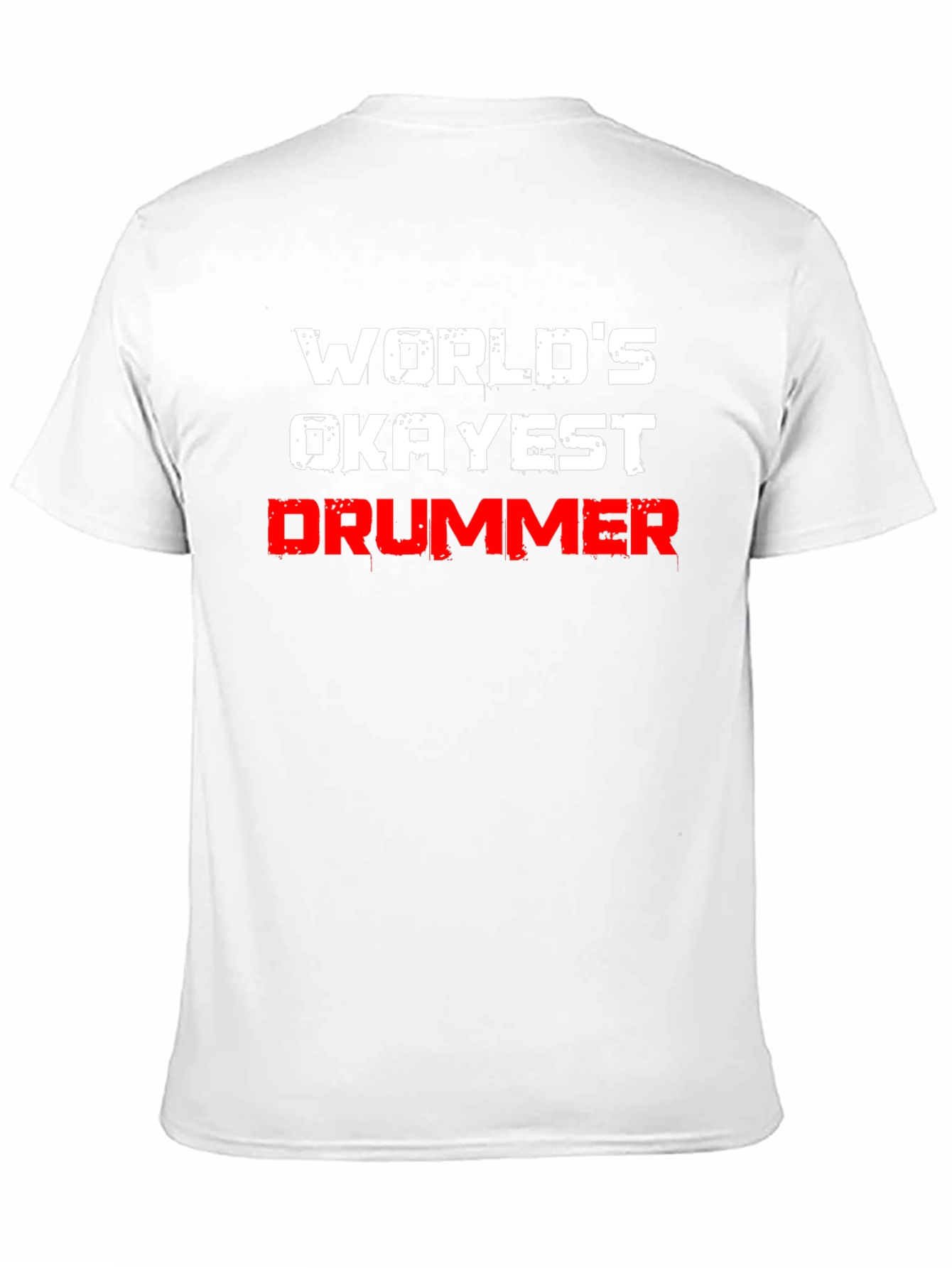 Black World's Okayest Drummer T-Shirt - Black view 11