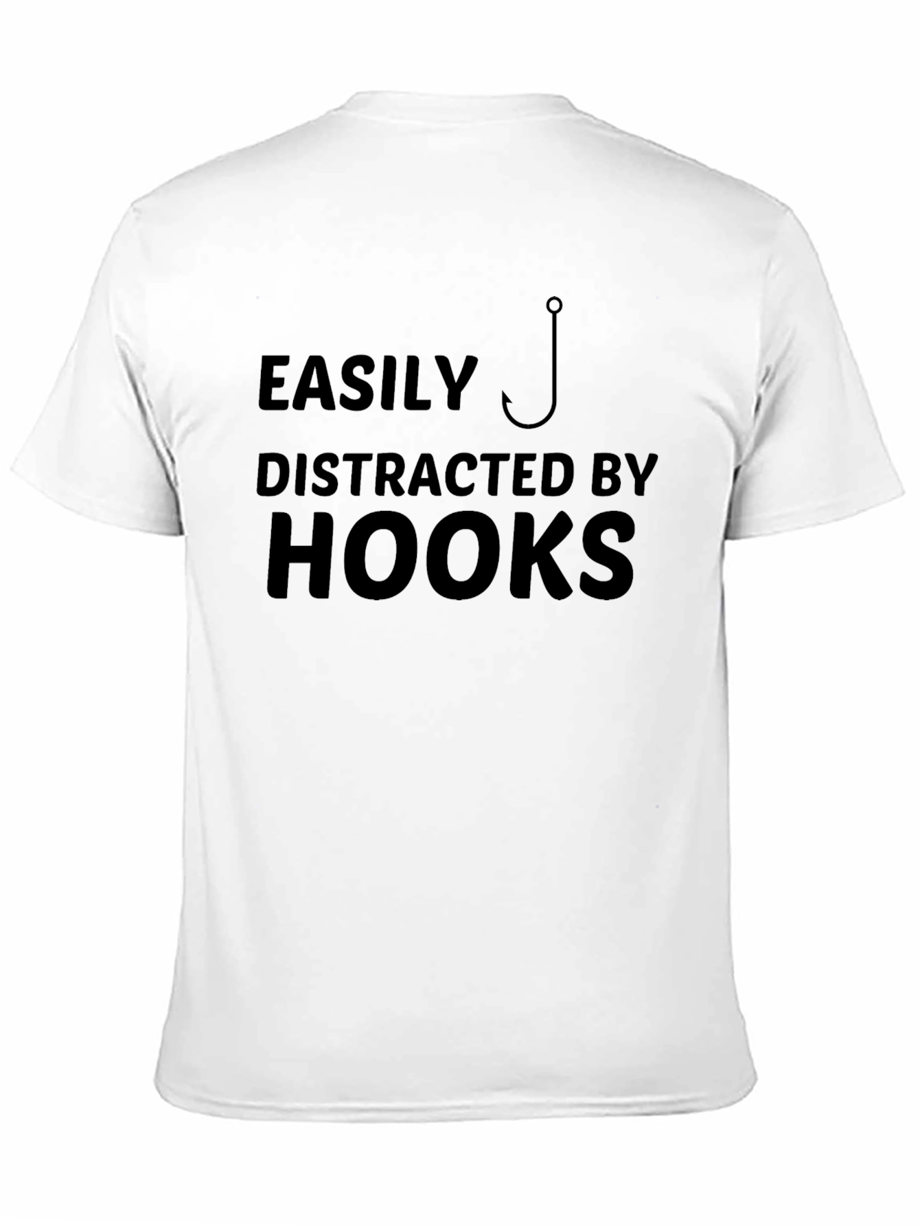 Black Easily Distracted By Hooks T-Shirt view 11