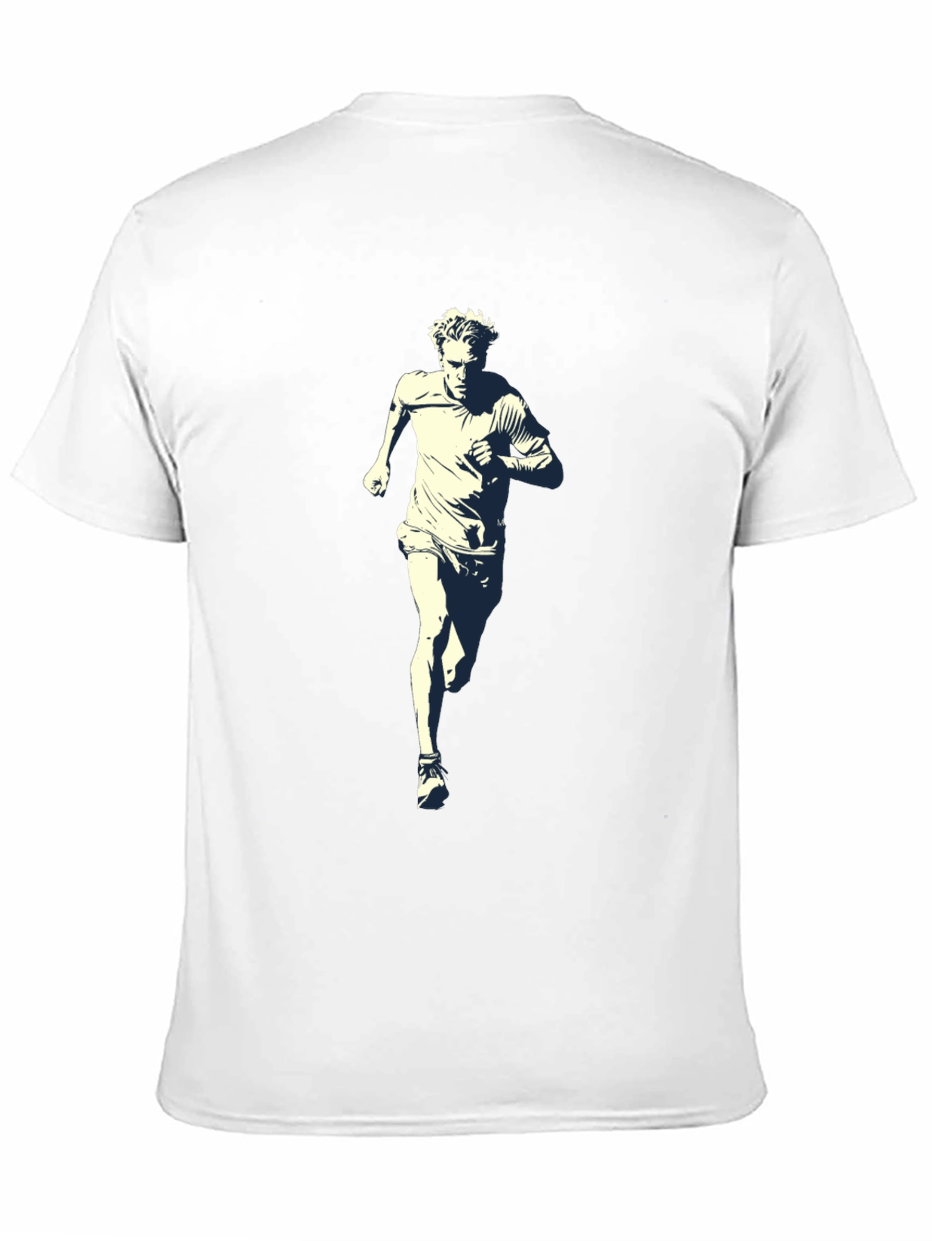 Black Men's Black T-Shirt with Runner Graphic view 11