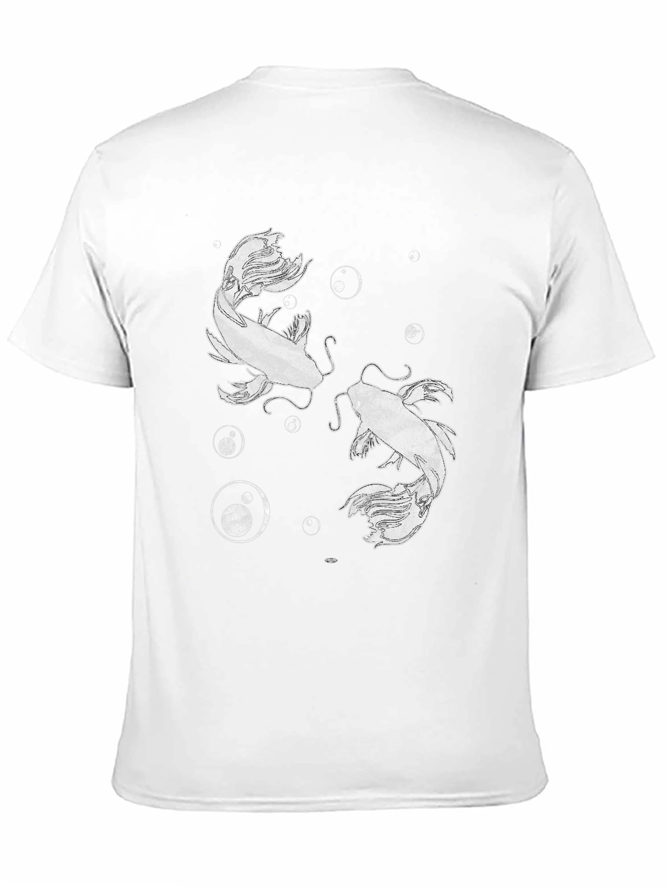 Black Koi Fish Graphic Print Black T-Shirt view 11