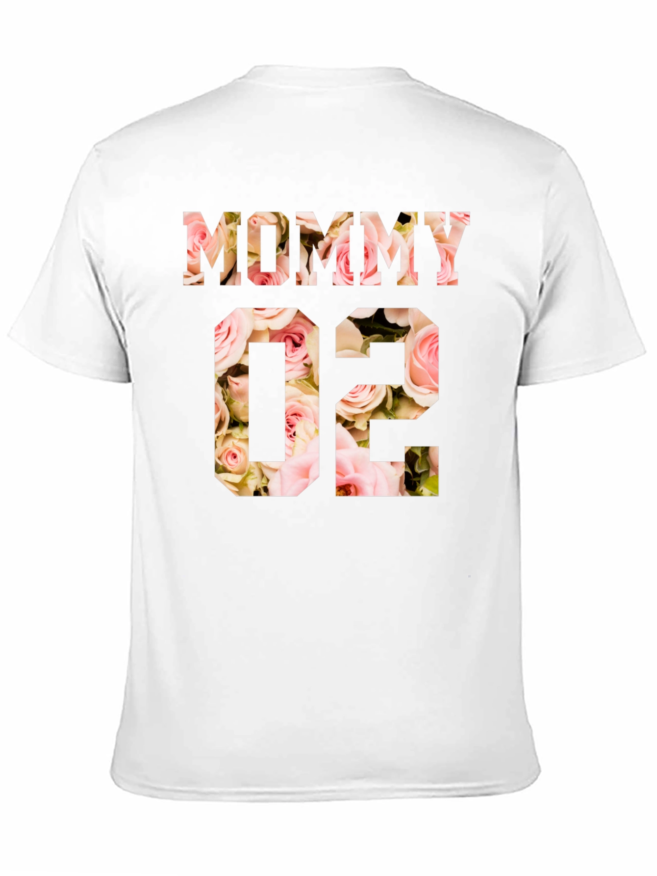 Black Mommy '02 Floral Print Black T-Shirt view 11