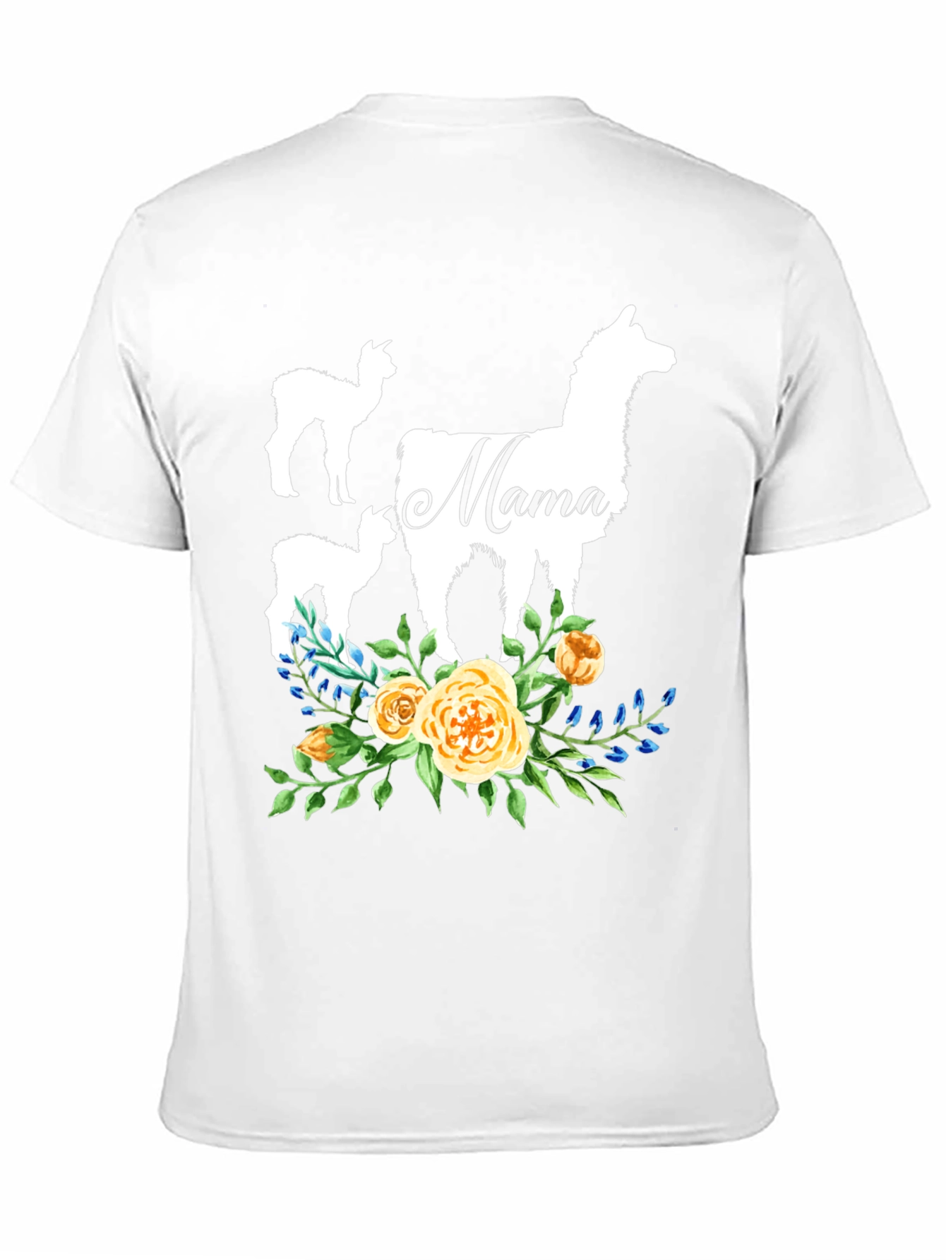 Black Mama Llama Floral T-Shirt Cute Alpaca Mom Tee view 11