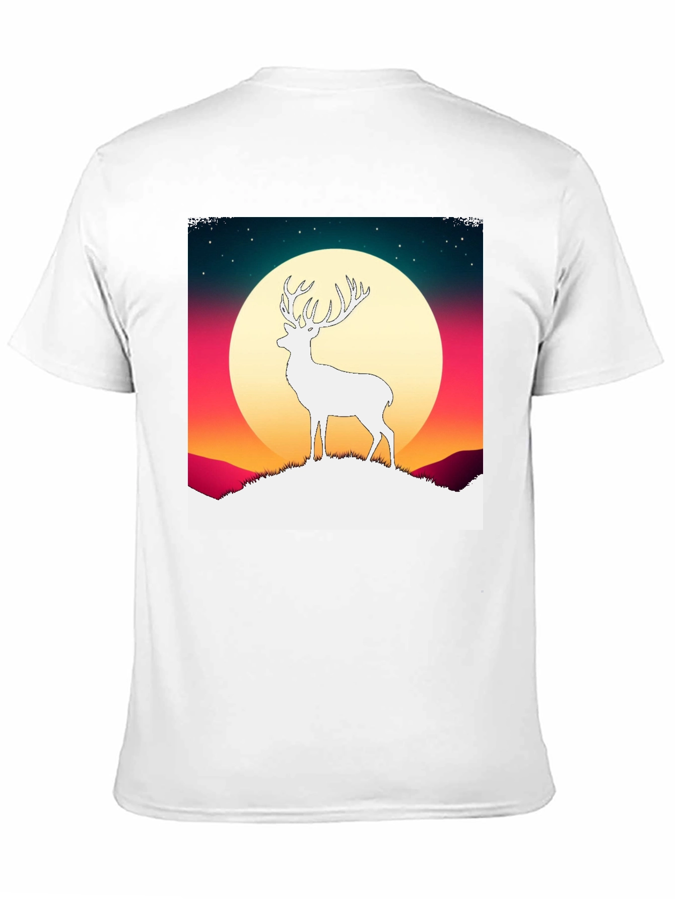 Black Deer Silhouette Graphic Tee - Men's Black T-Shirt view 11