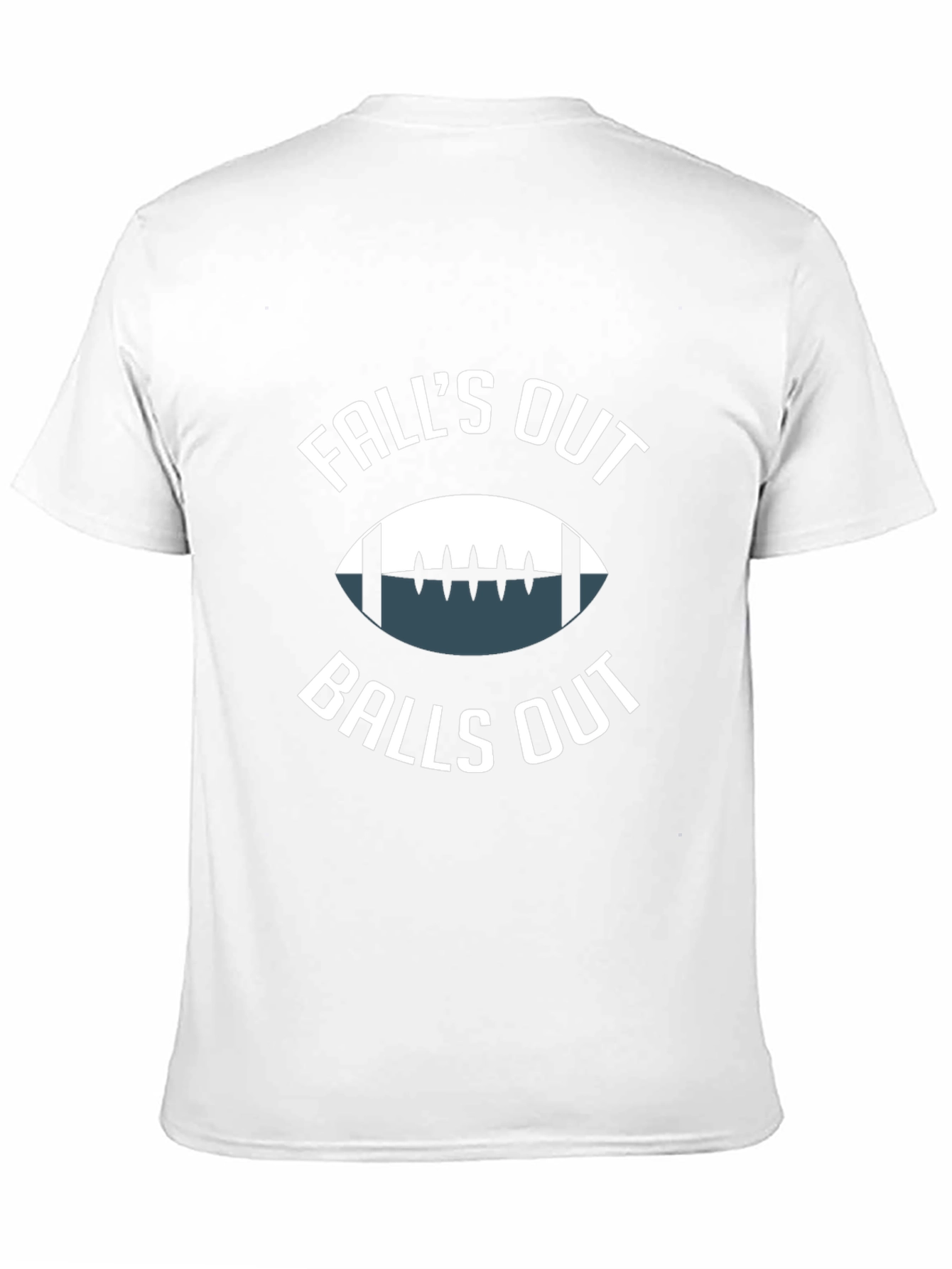 Black Fall's Out Balls Out Football T-Shirt view 11