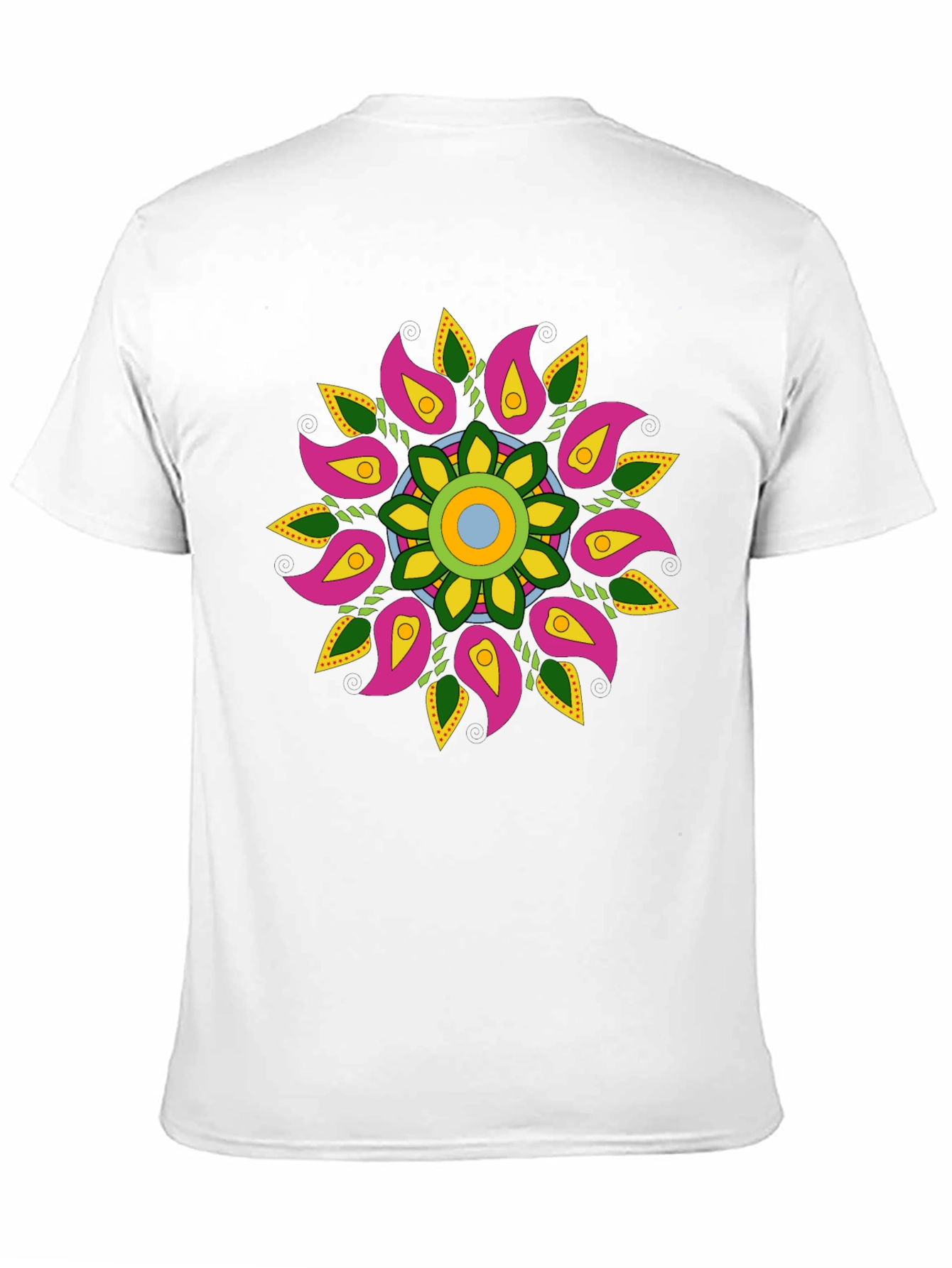 Black Floral Mandala Graphic Black T-Shirt view 11
