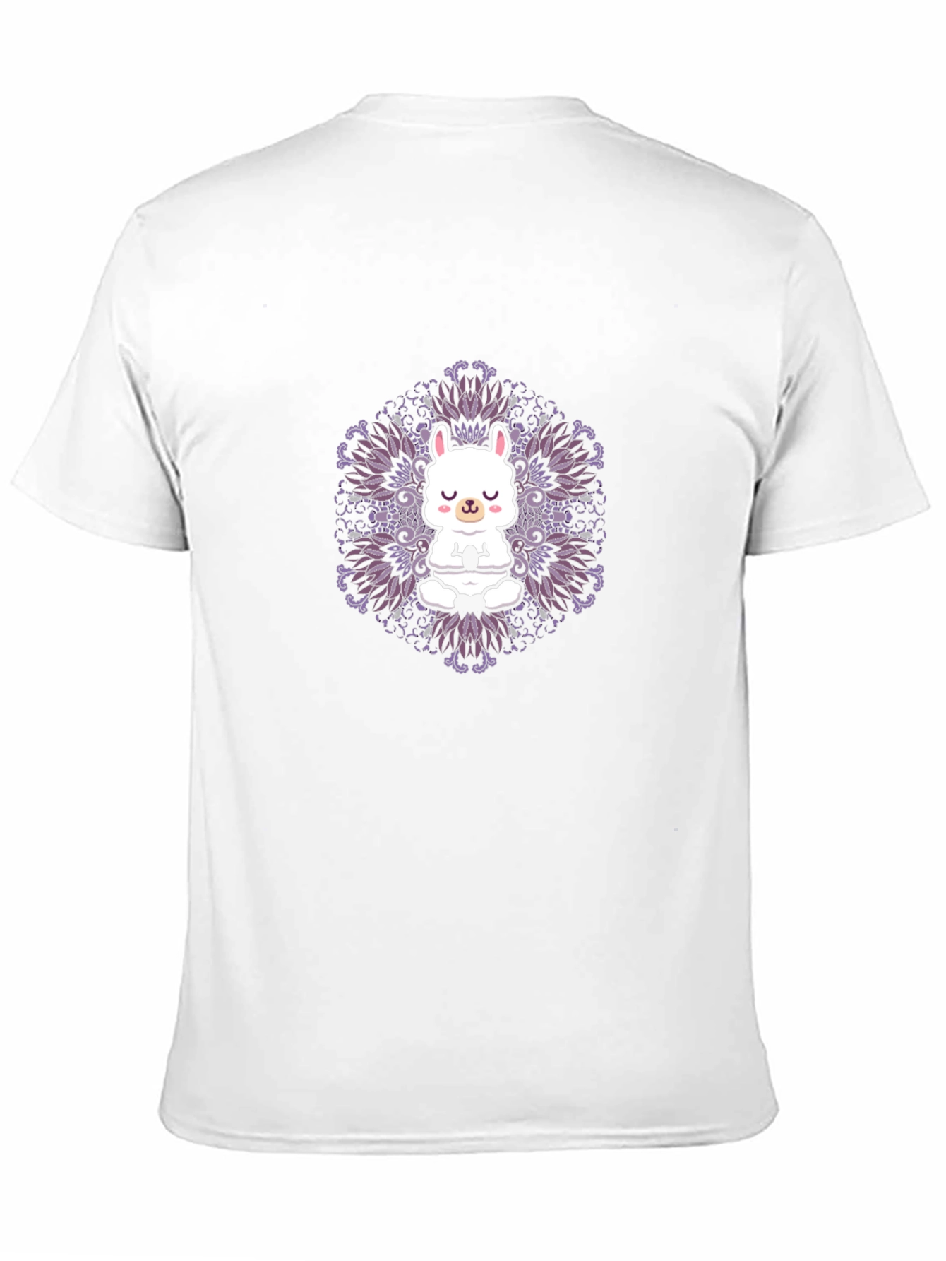 Black Llama Mandala Graphic Tee - Meditating Animal Shirt view 11