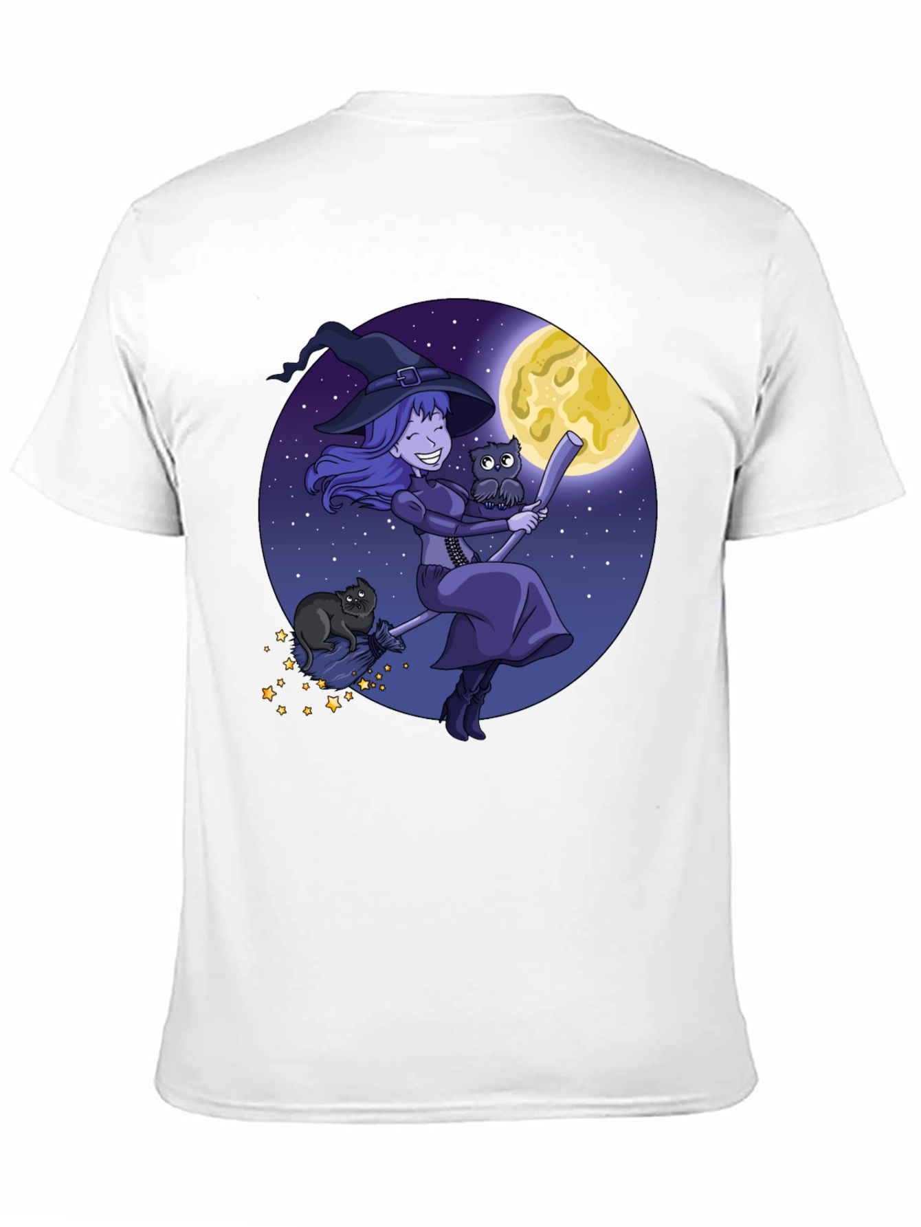 Black Witch on Broom T-Shirt - Halloween Ready! view 11