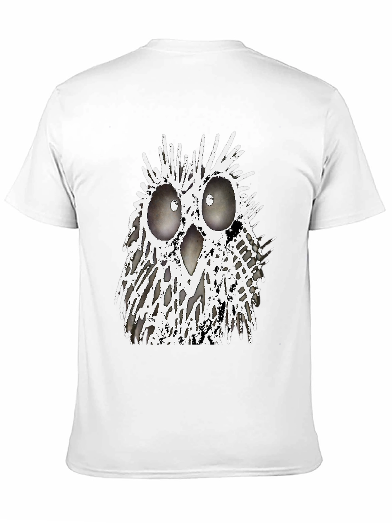 Black Abstract Owl Graphic T-Shirt - Black Crew Neck Tee view 11
