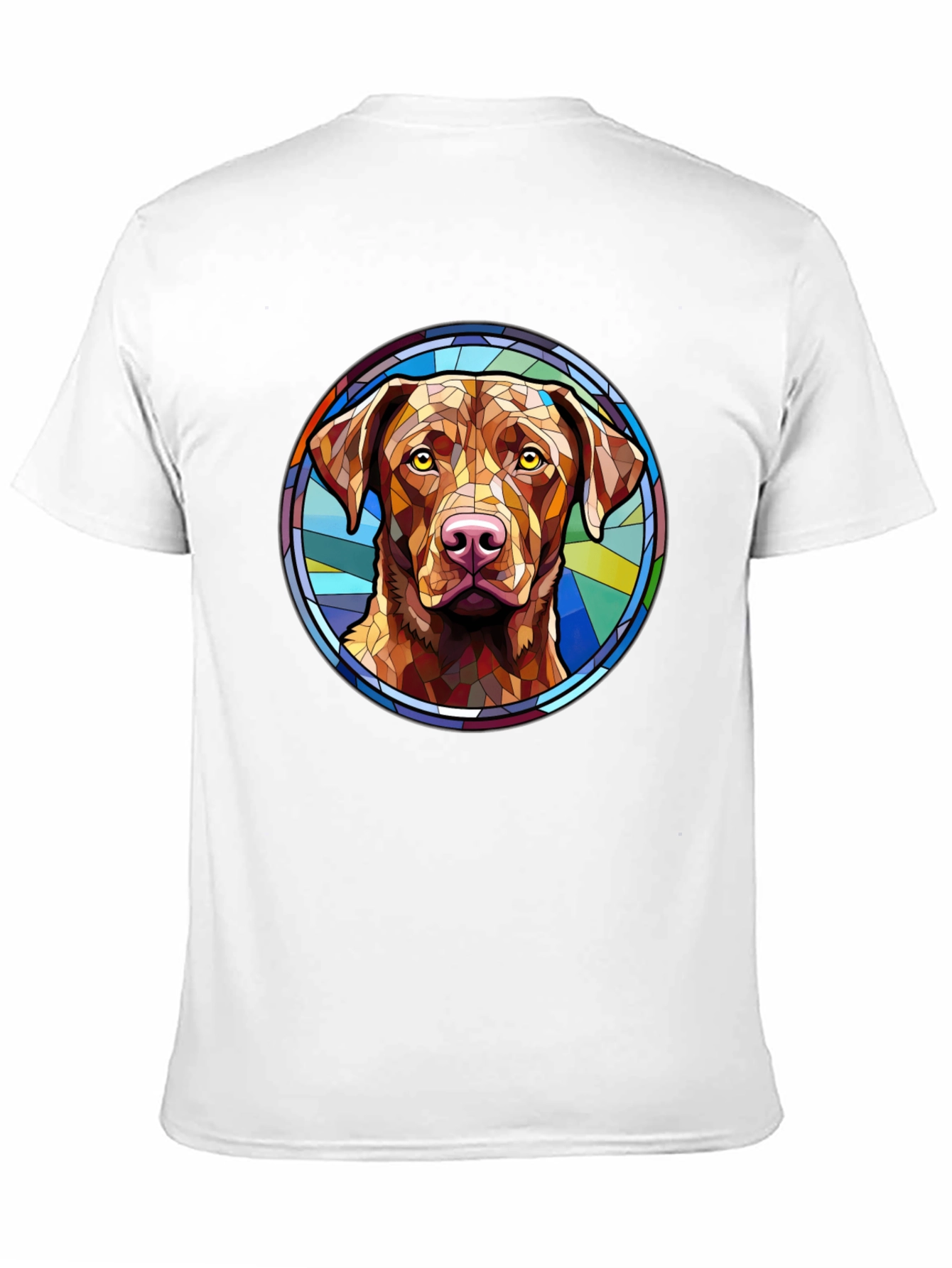 Black Dog Breed Stained Glass Style Tee view 11