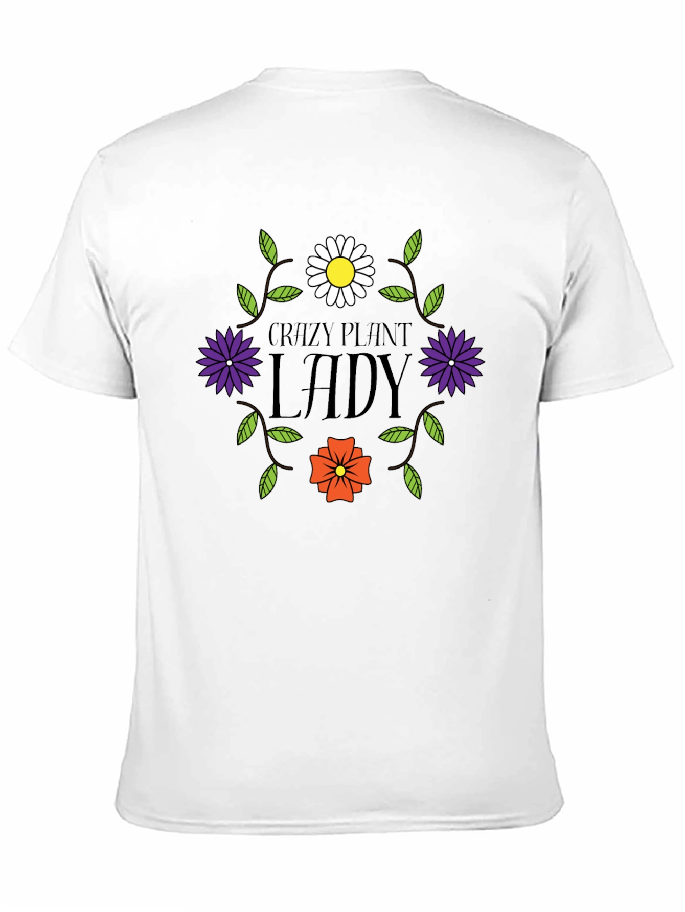 Black Crazy Plant Lady Graphic Tee - Unisex Black T-Shirt view 11