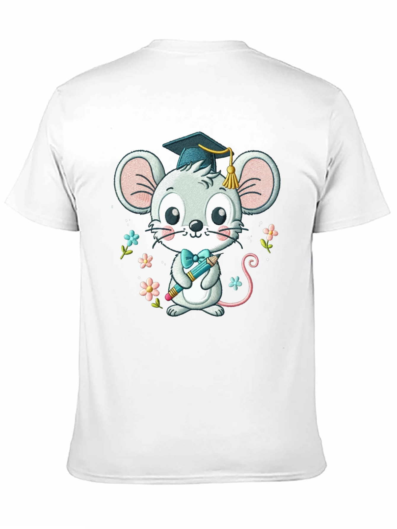 Black Graduation Mouse T-Shirt Cute Cartoon Animal Tee view 11