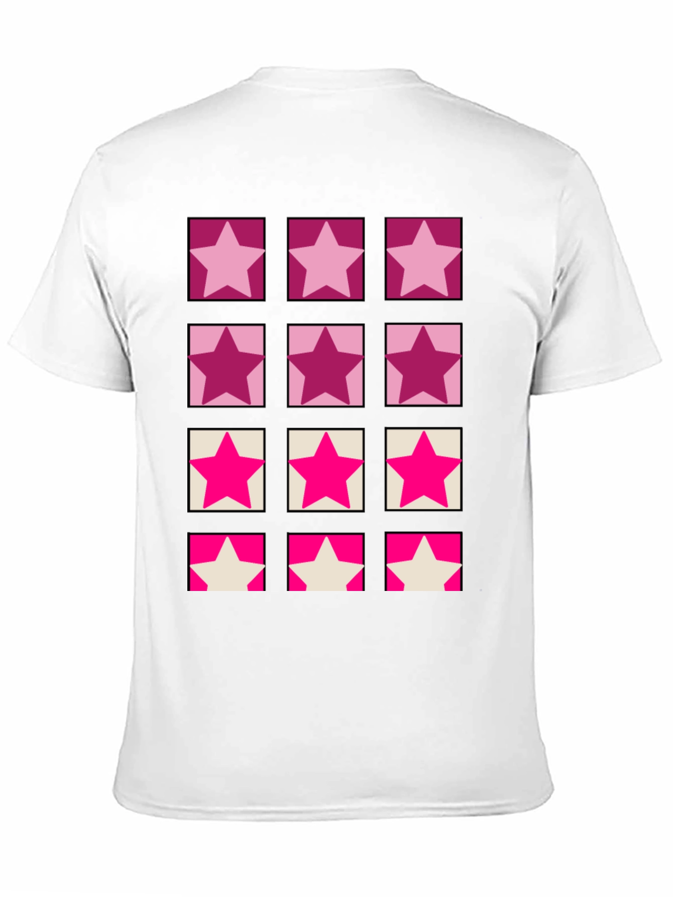 Black Star Pattern Crew Neck T-Shirt view 11