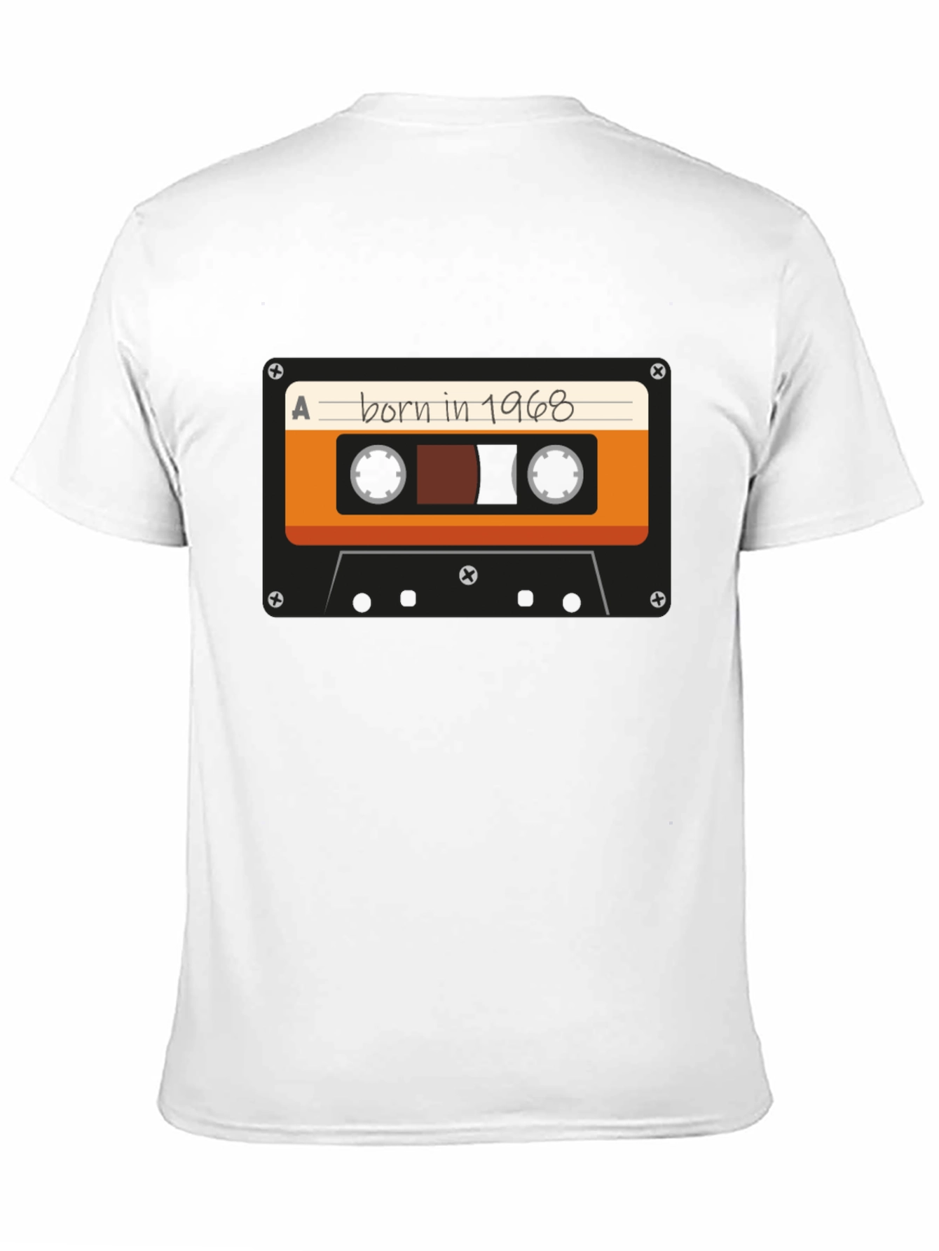 Black Born in 1968 Cassette Tape T-Shirt - Retro Birthday Tee view 11