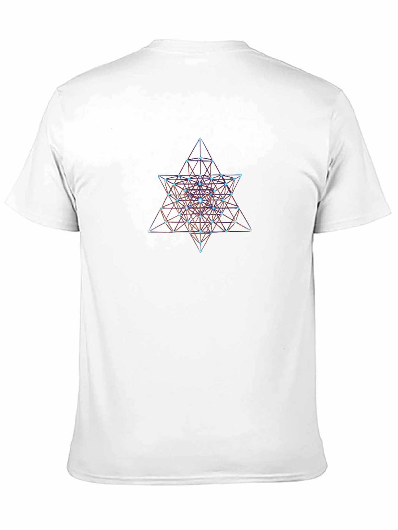 Black Geometric Star Design Black T-Shirt view 11