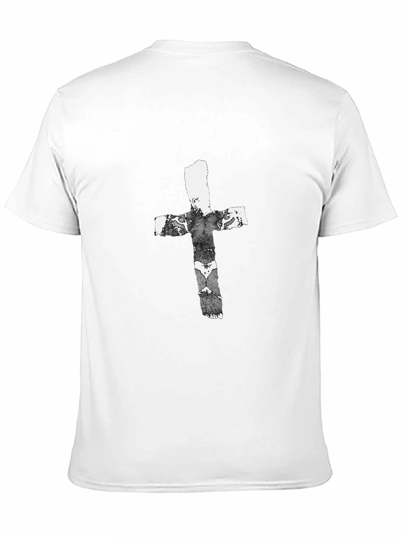 Black Grunge Cross Graphic Black T-Shirt view 11