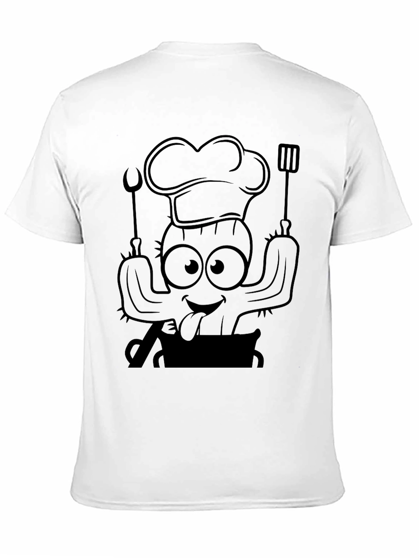 Black Chef Cactus Graphic T-Shirt - Unique Design view 11