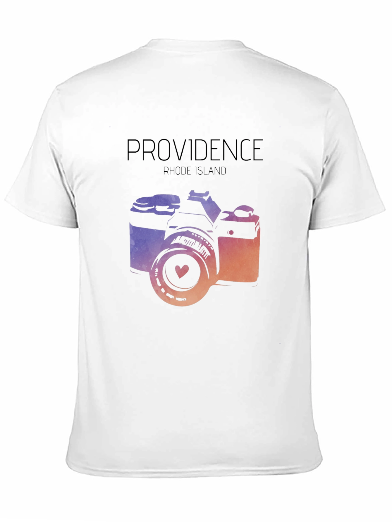 Black Providence Rhode Island Camera Graphic T-Shirt view 11