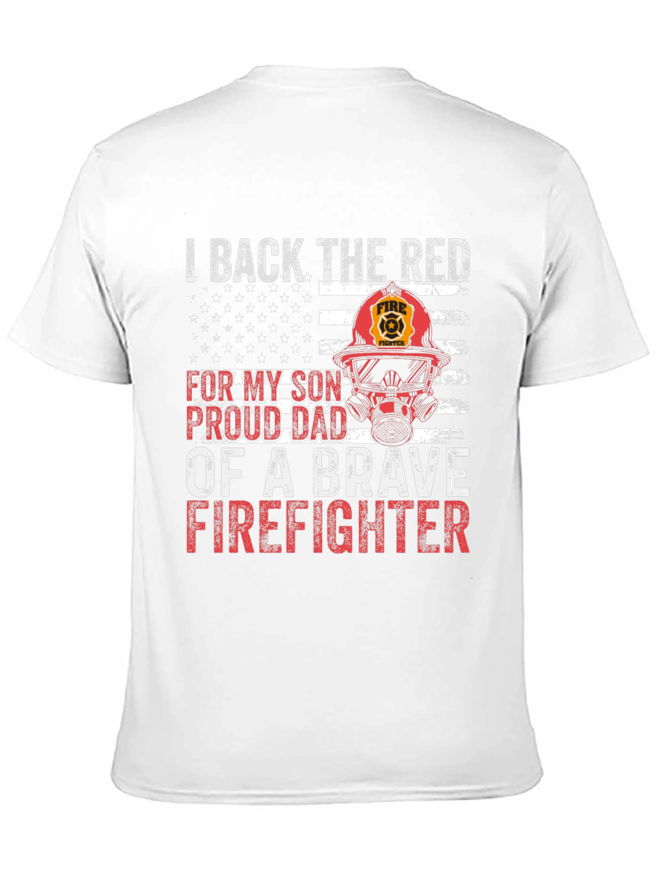 Black Proud Firefighter Dad T-Shirt view 11