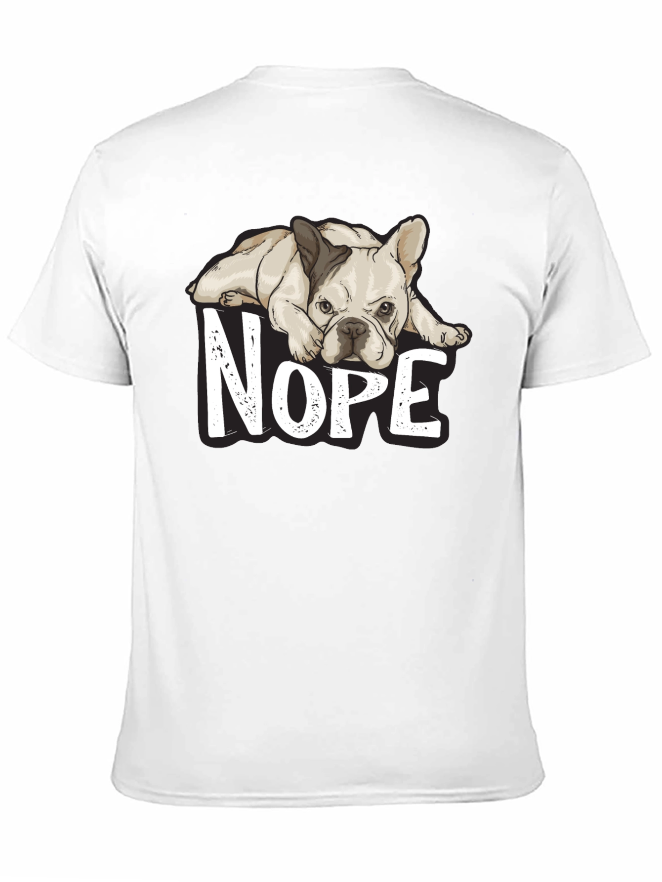 Black Nope French Bulldog Graphic T-Shirt - Cute Dog Tee view 11