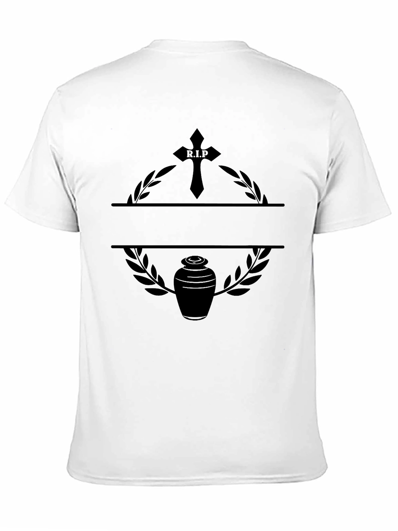 Black RIP Cross & Urn Graphic Tee - Black view 11