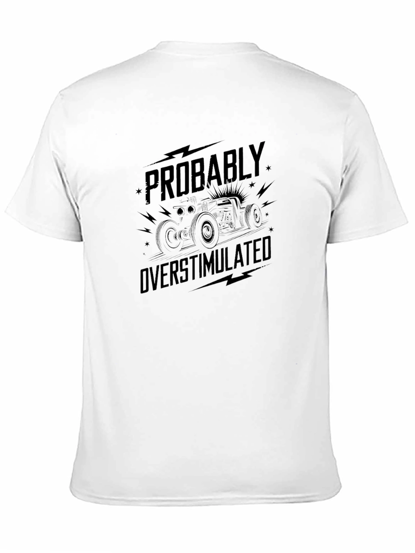 Black Probably Overstimulated Graphic Tee view 11