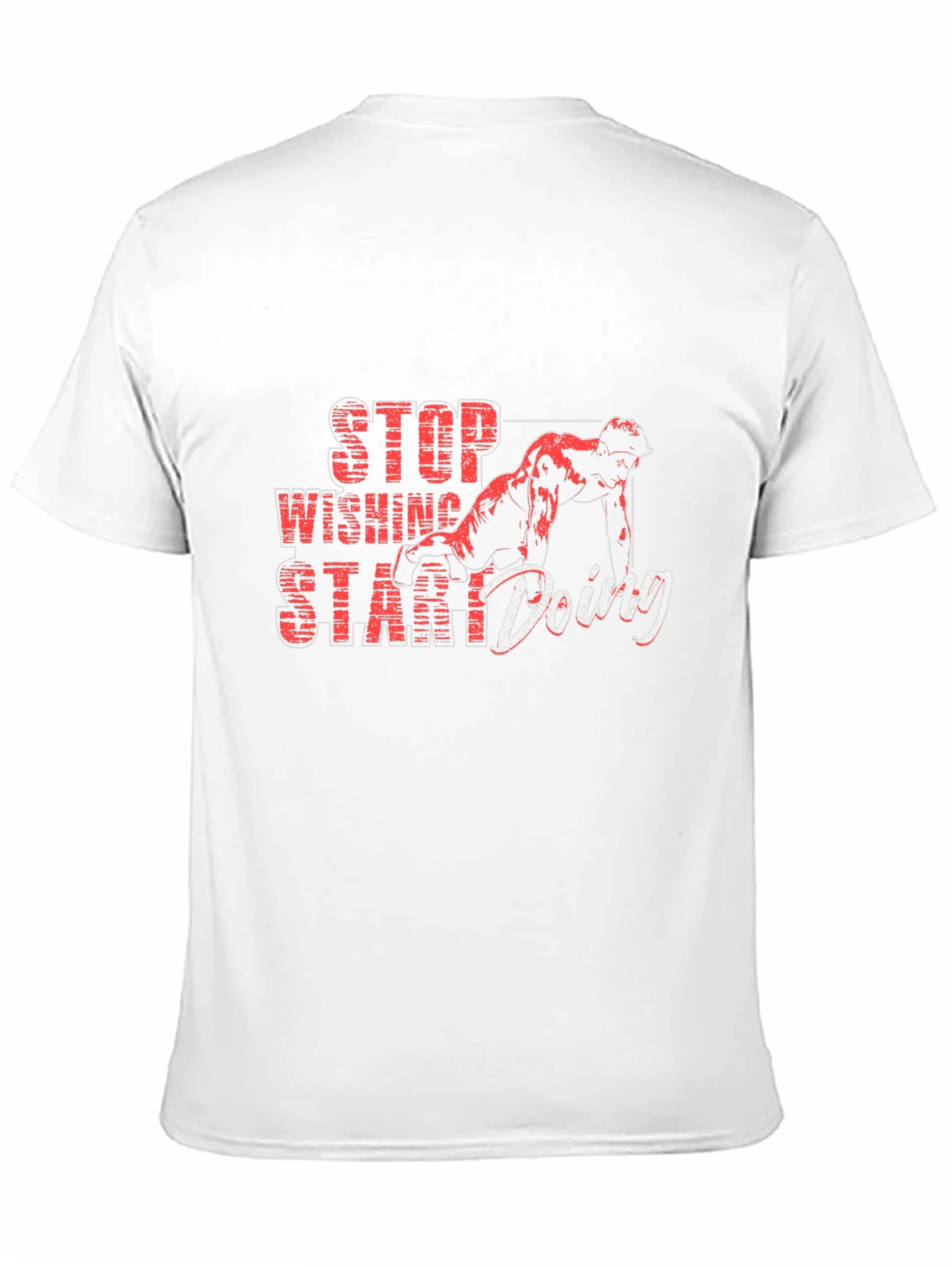 Black Motivational Black T-Shirt - Stop Wishing Start Doing view 11