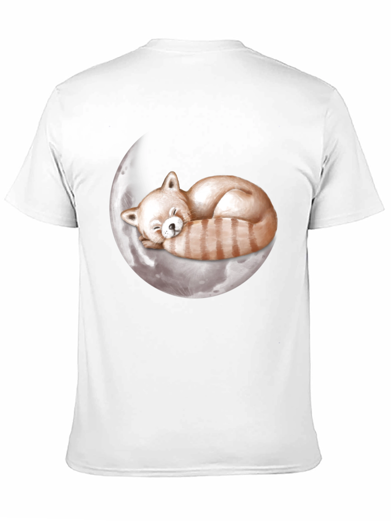 Black Red Panda Moon Sleep T-Shirt view 11