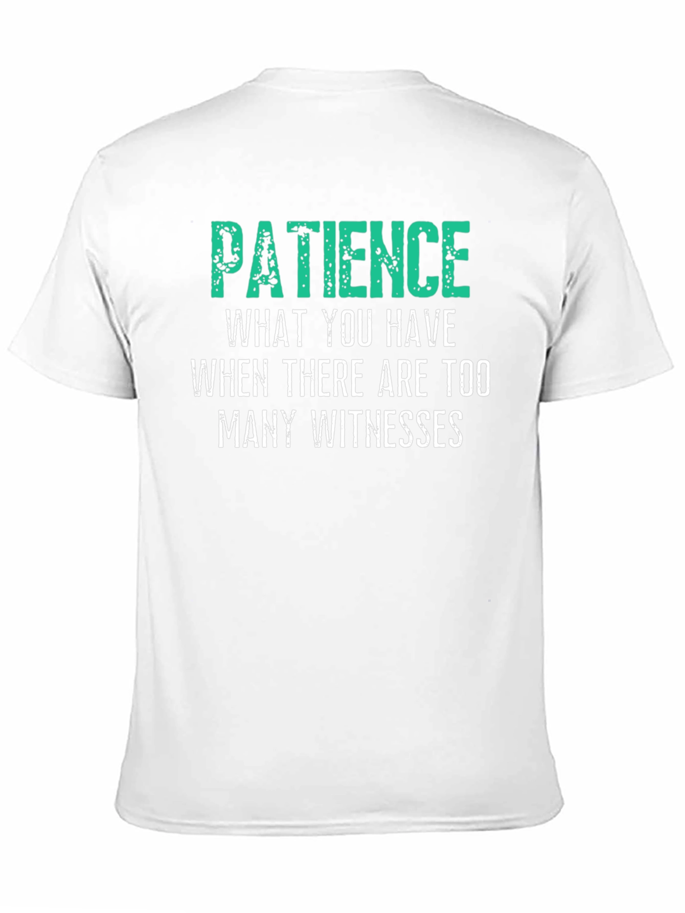 Black Funny Patience Graphic Print Black T-Shirt view 11