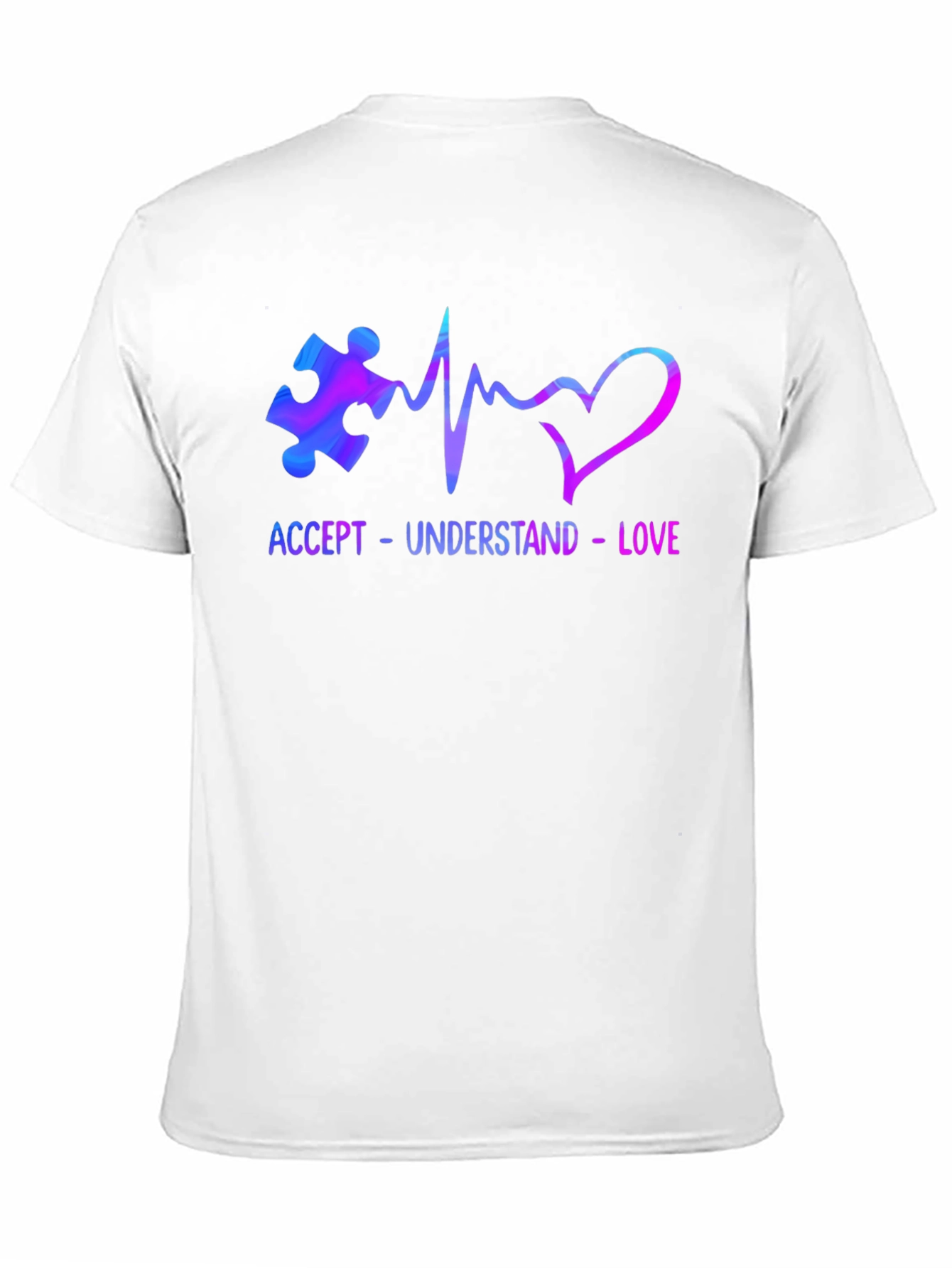 Black Accept Understand Love Autism Awareness T-Shirt view 11