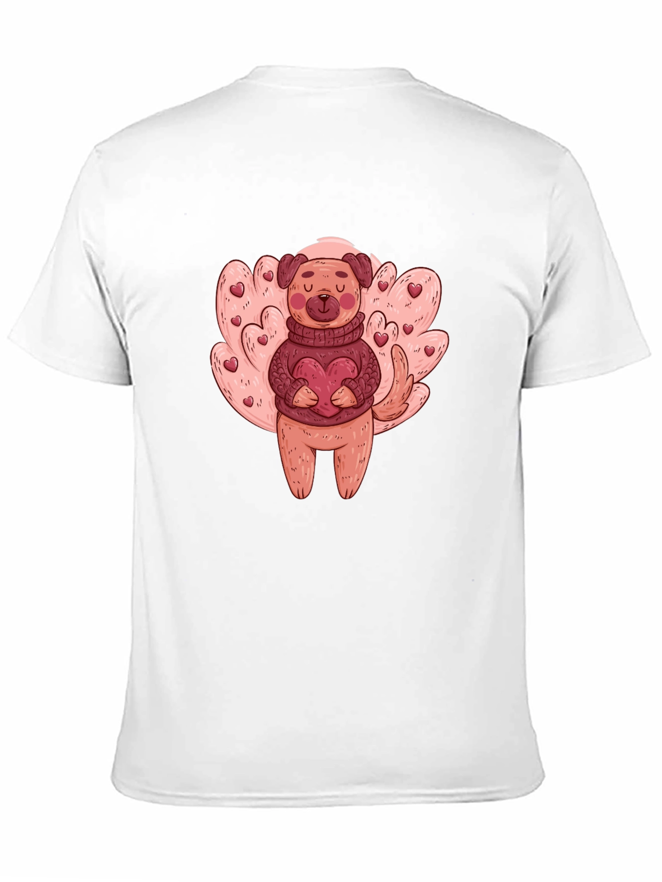 Black Dog Holding Heart Graphic T-Shirt view 11