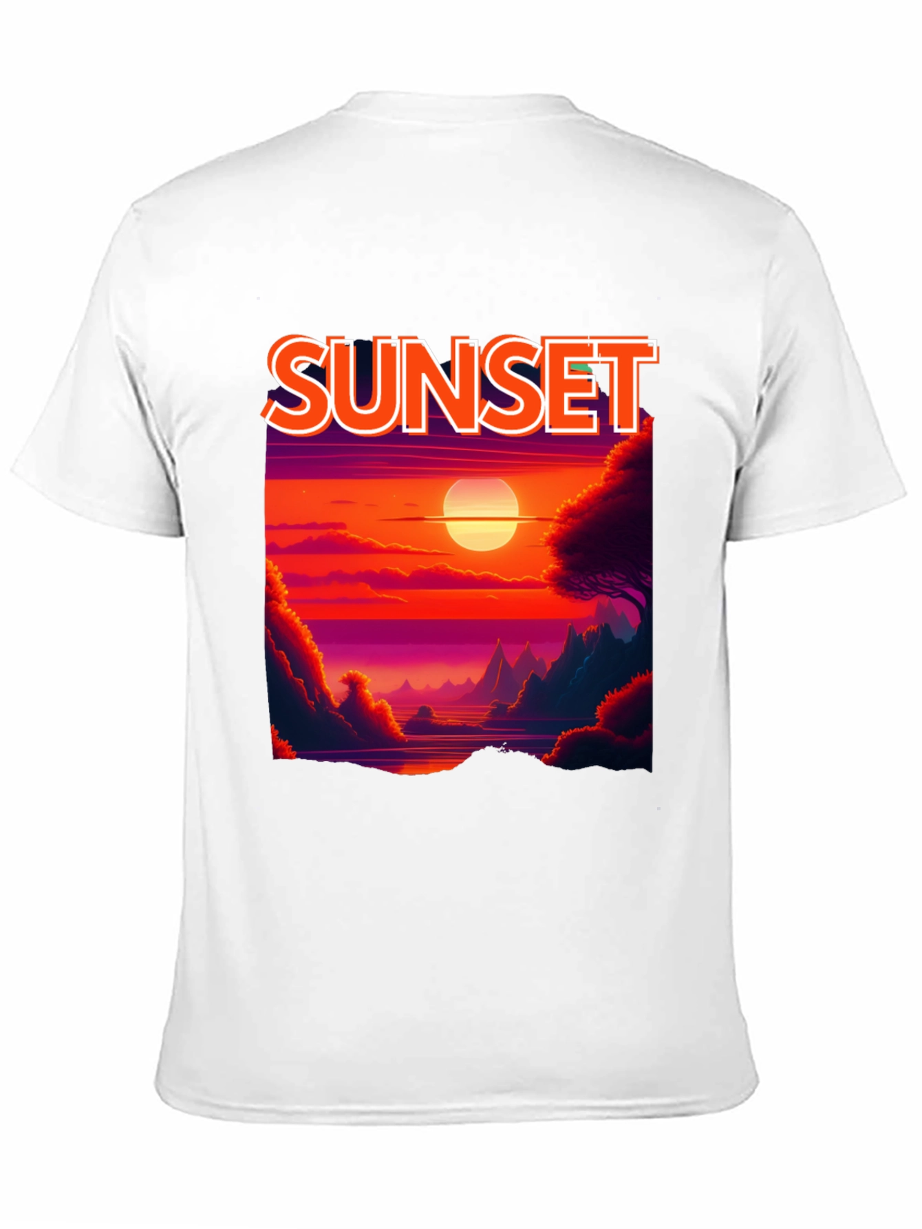 Black Sunset Graphic T-Shirt - Vibrant Landscape Tee view 11