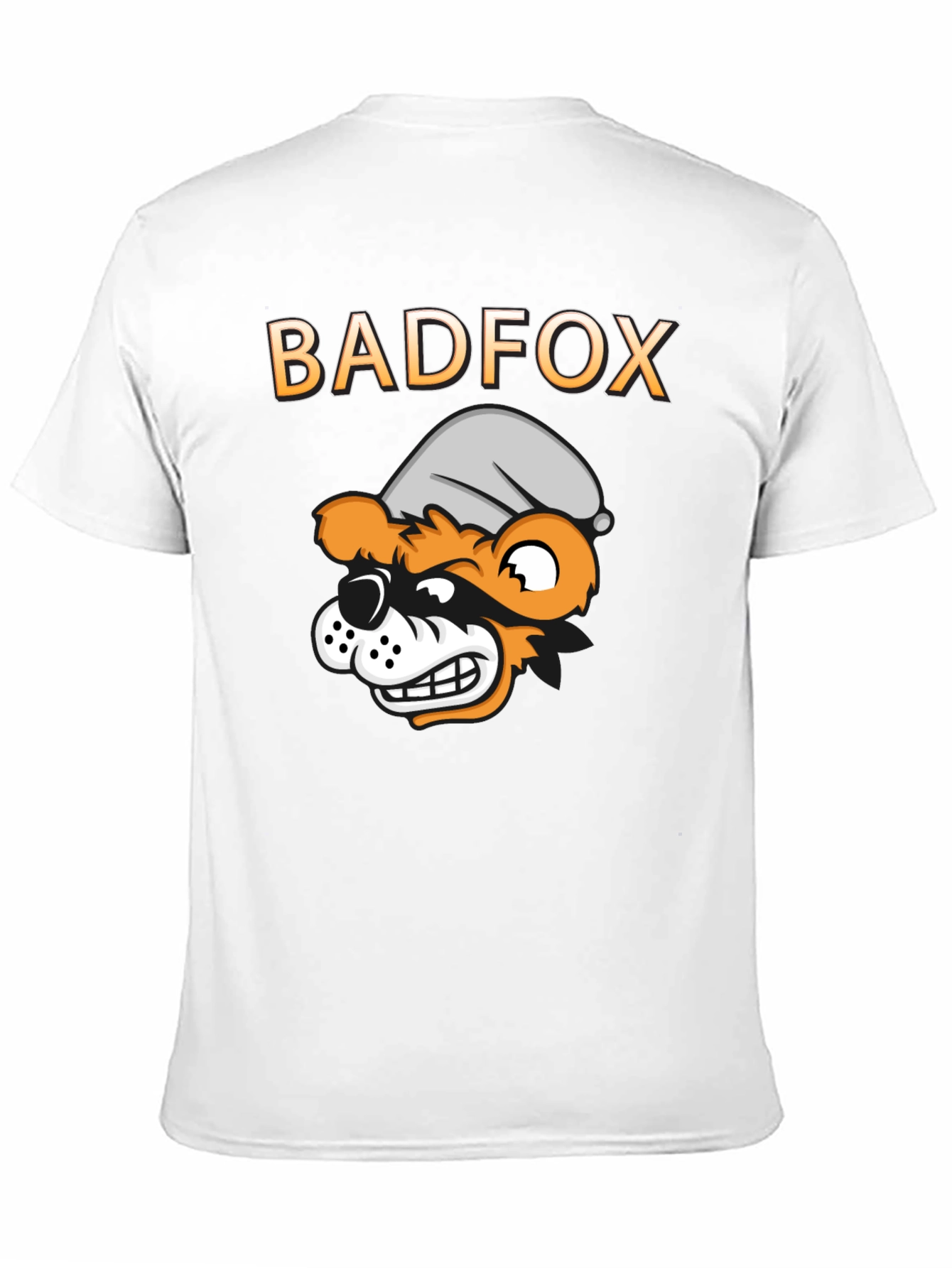 Black Bad Fox Cartoon Graphic Print T-Shirt view 11