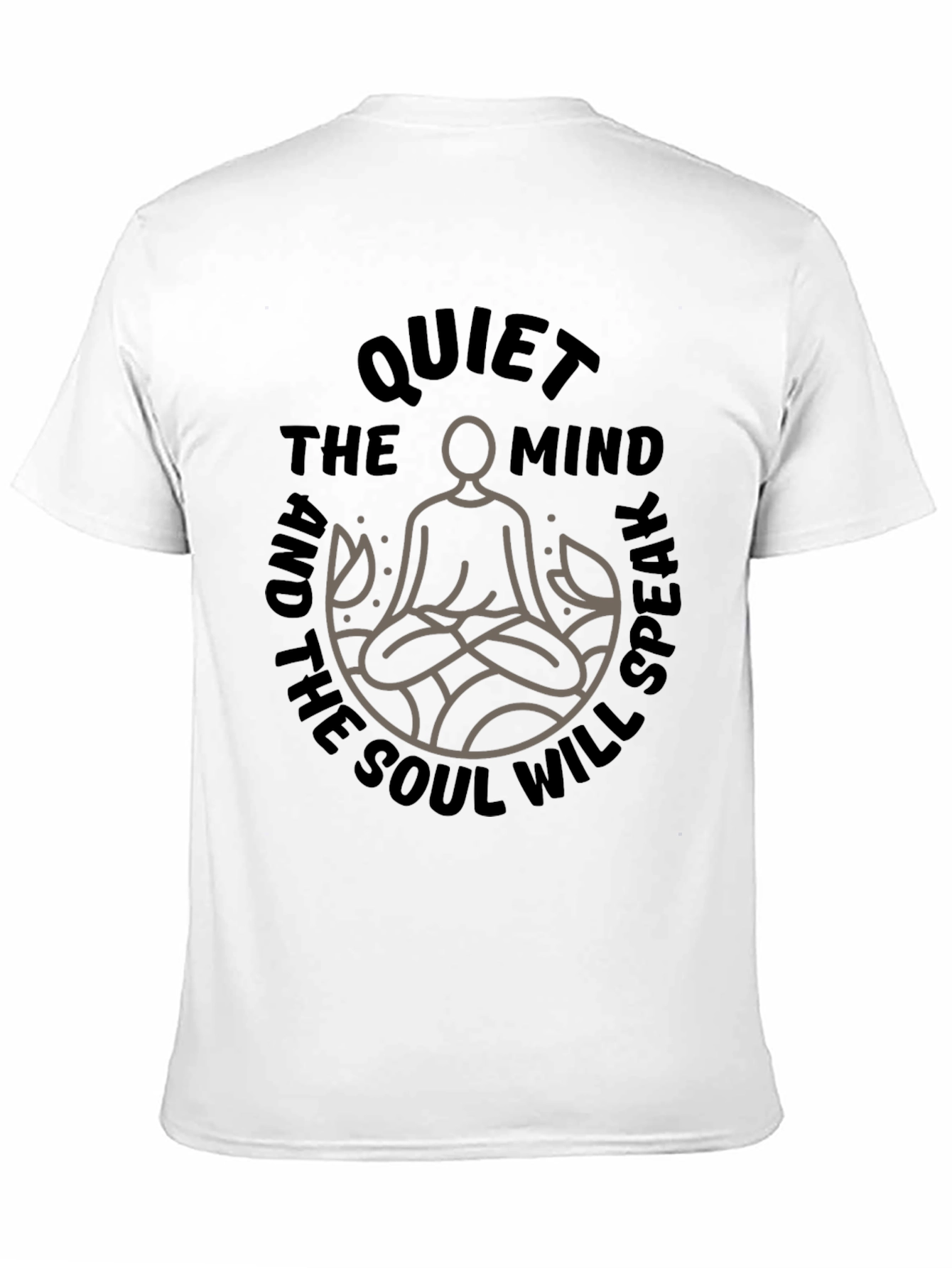 Black Quiet Mind Soul Speak Graphic Tee - Zen Meditation Shirt view 11