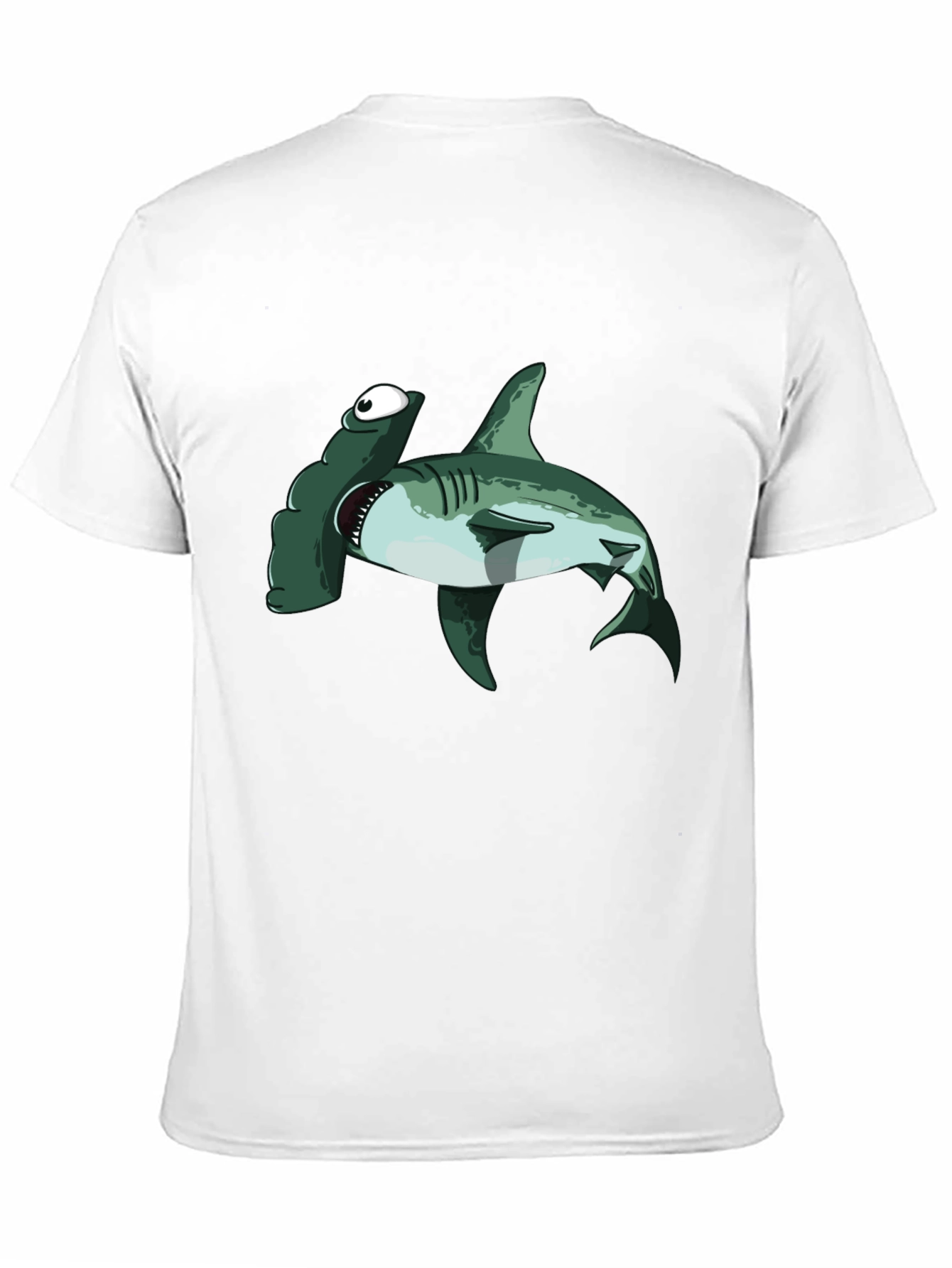 Black Hammerhead Shark T-Shirt - Cartoon Design view 11