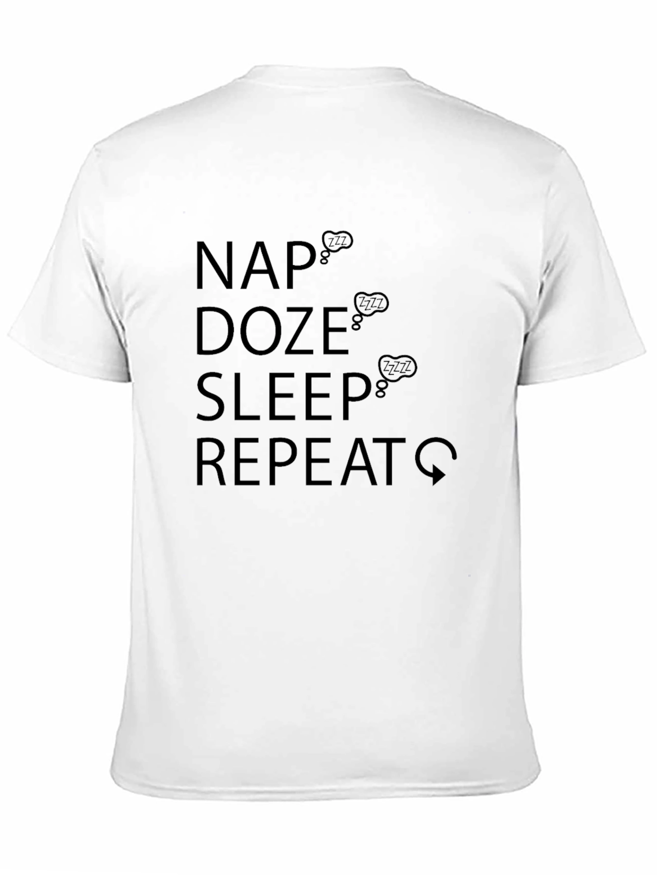 Black Nap Doze Sleep Repeat Men's Black Graphic Tee view 11