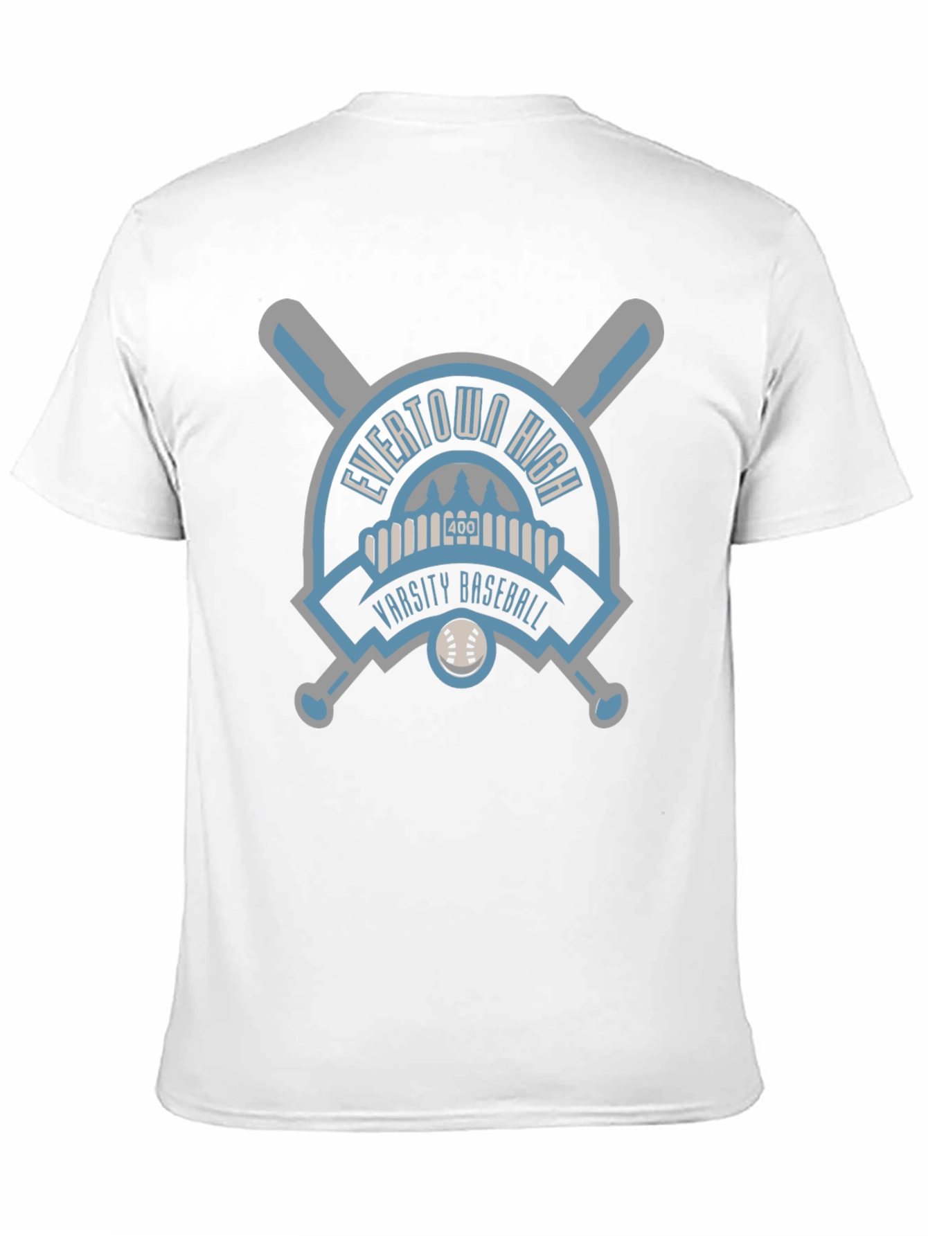 Black Evertown High Varsity Baseball Black T-Shirt view 11