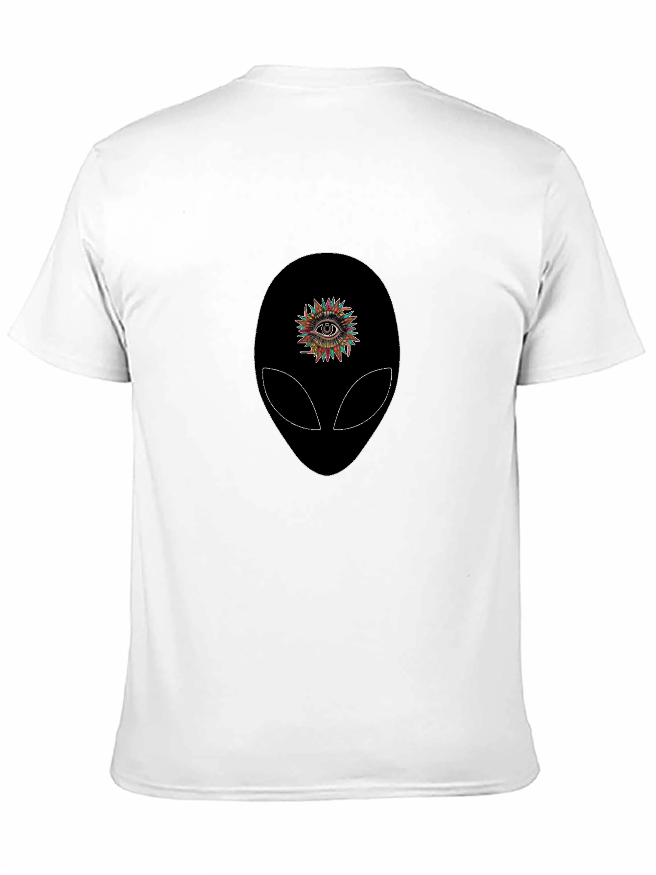 Black Alien Eye Graphic Tee - Black Cotton T-Shirt view 11