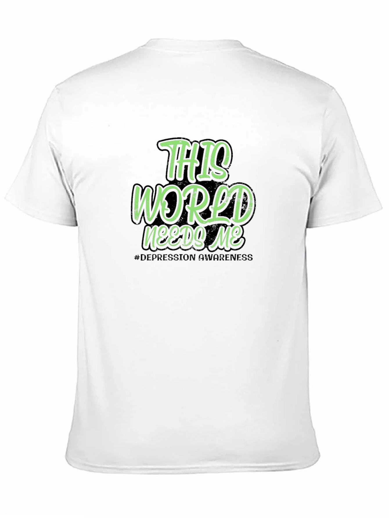 Black This World Needs Me T-Shirt - Depression Awareness Tee view 11