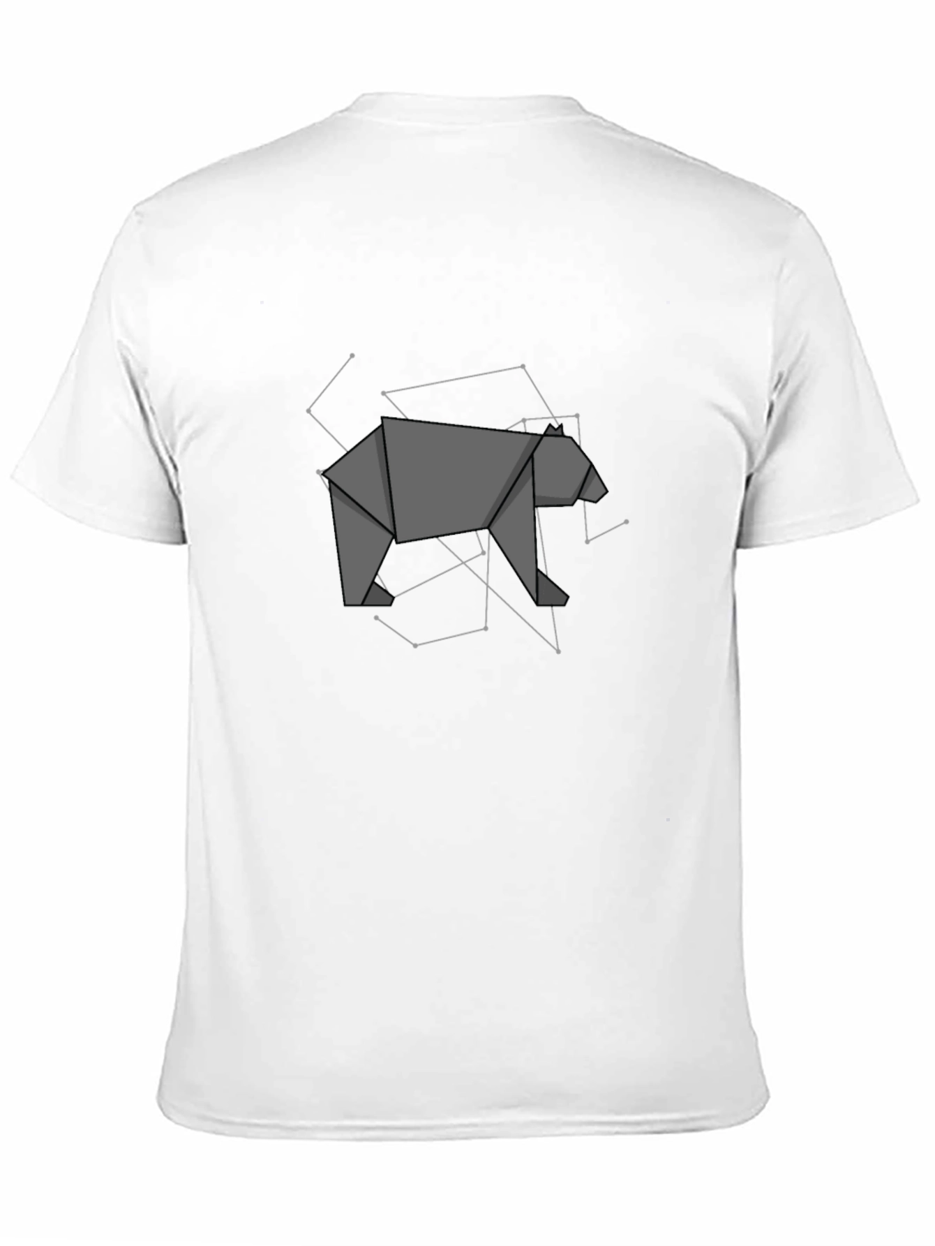 Black Origami Bear Graphic Tee - Modern Geometric Design view 11