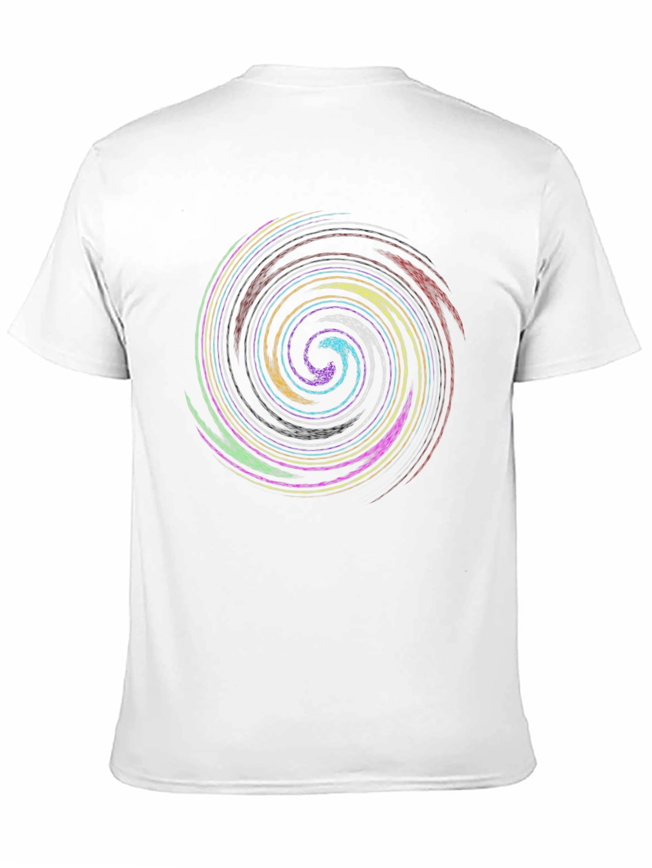 Black Abstract Swirl Graphic Black T-Shirt view 11