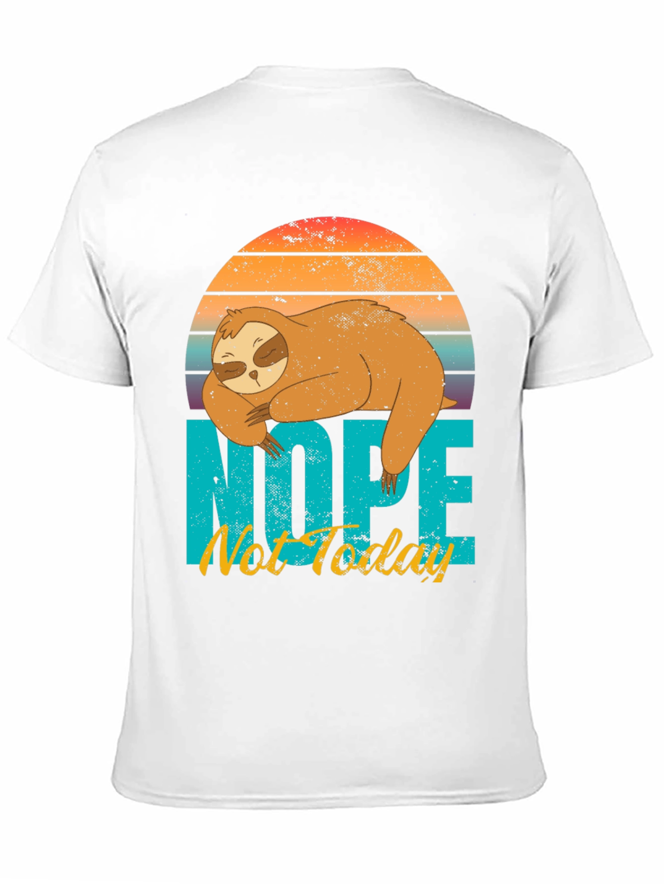 Black Nope Not Today Sloth Graphic T-Shirt view 11