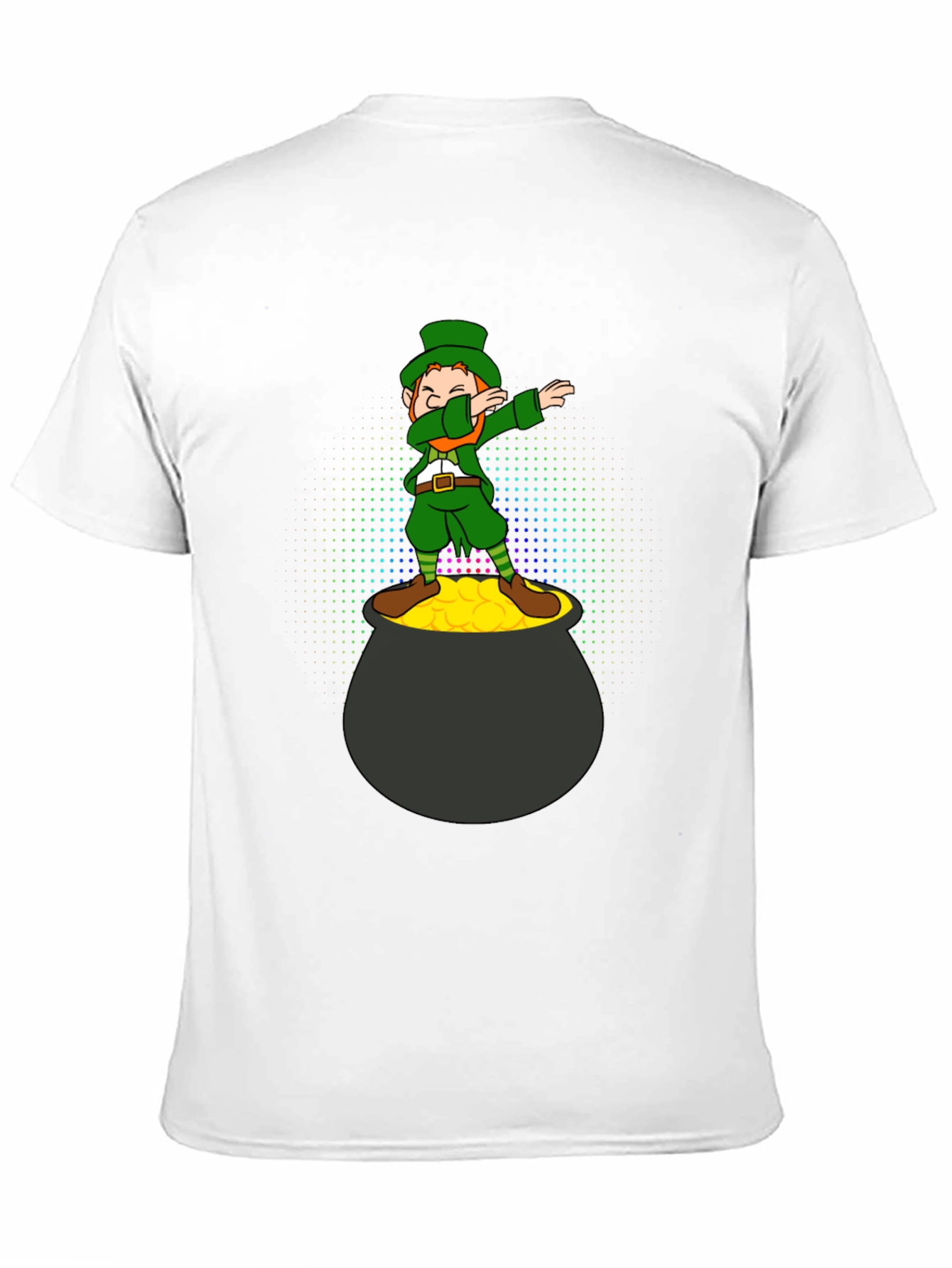Black Lucky Dabbing Leprechaun Black T-Shirt view 11