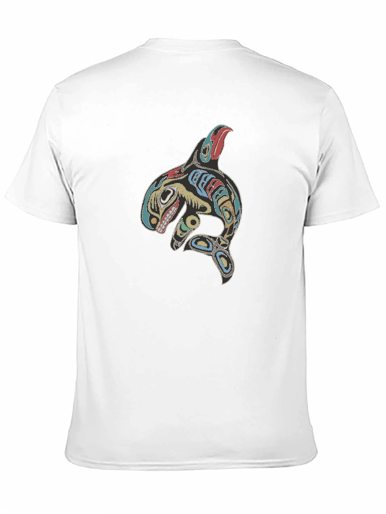 Orca Whale Design Black T-Shirt - 11