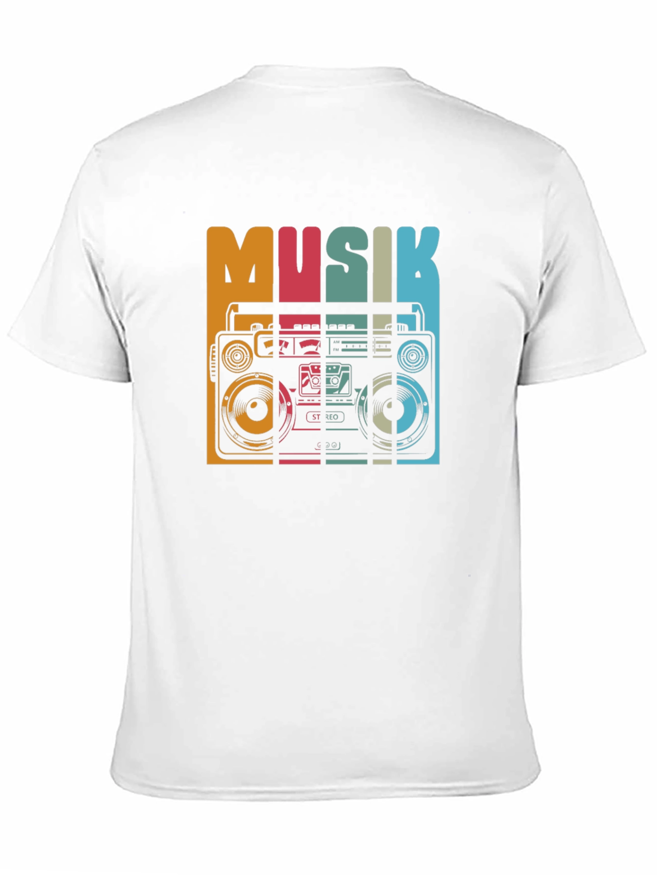 Black Retro Musik Boombox Graphic Tee view 11