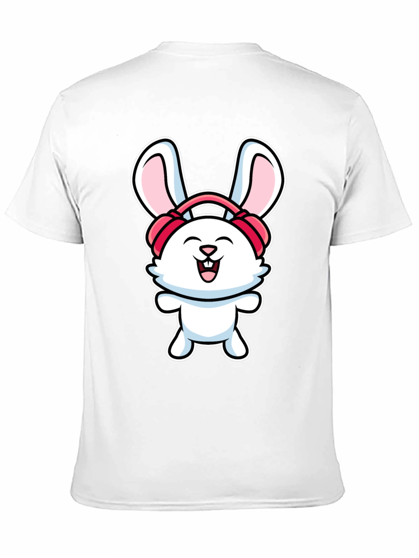 Black Bunny Headphones Graphic T-Shirt view 11
