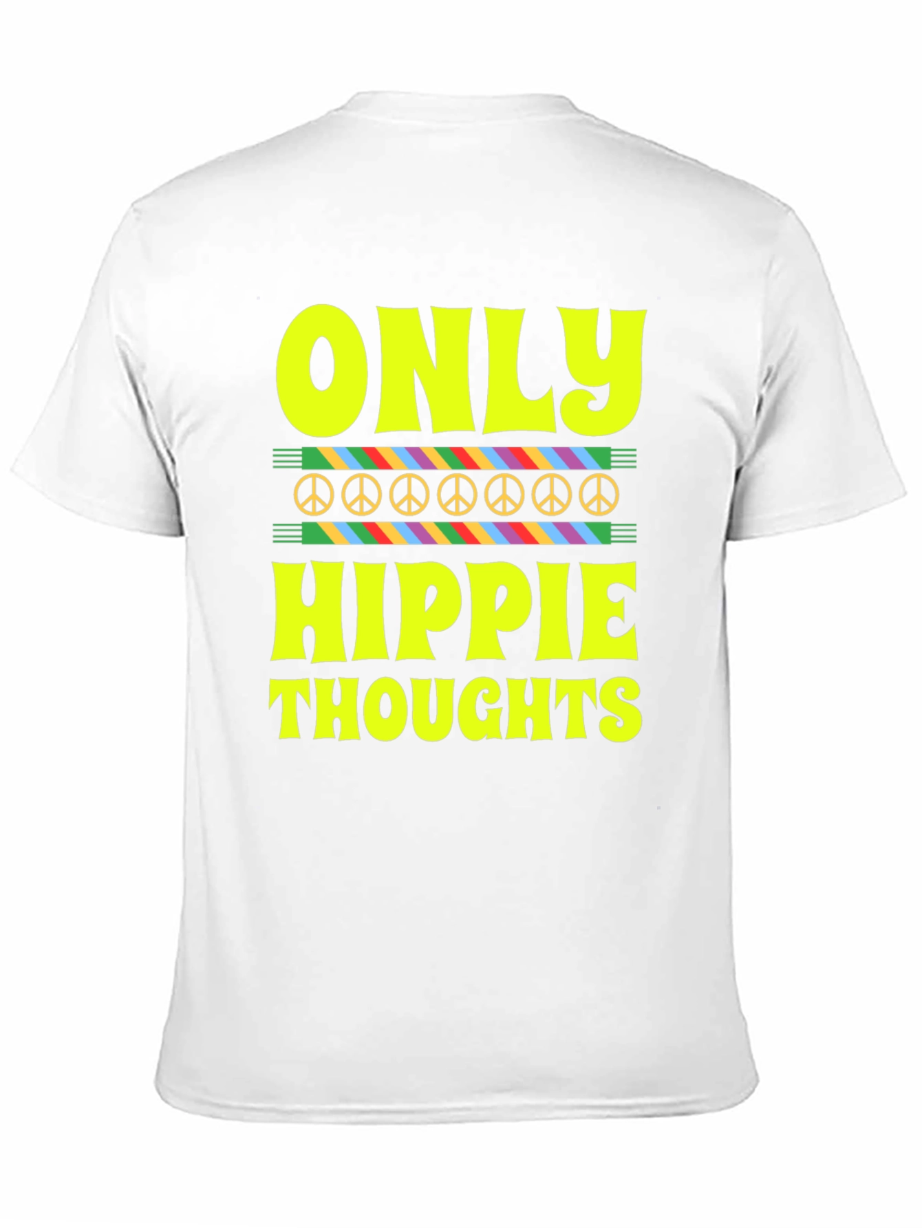 Black Only Hippie Thoughts Graphic T-Shirt view 11
