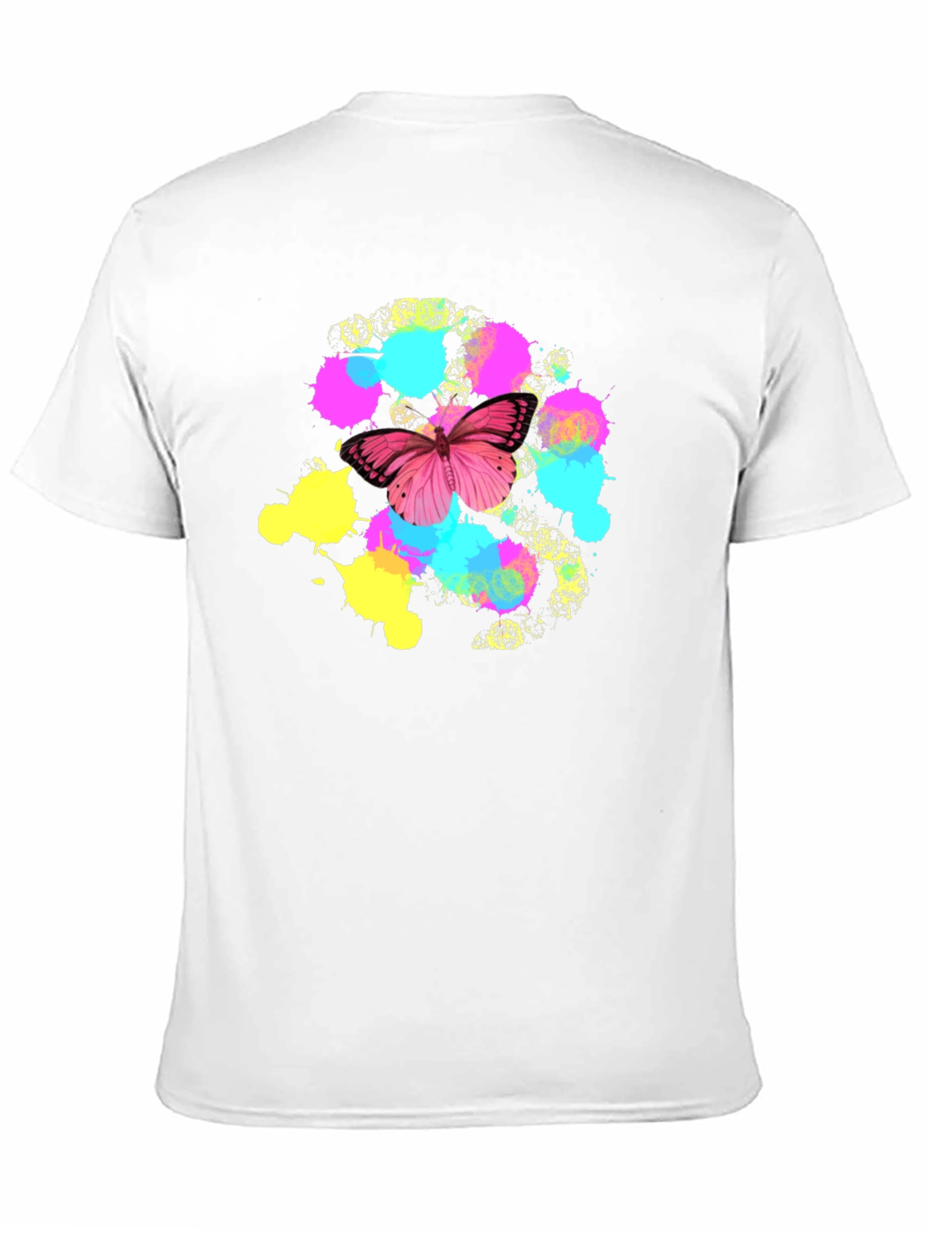 Black Butterfly Splatter T-Shirt - Vibrant Graphic Tee view 11